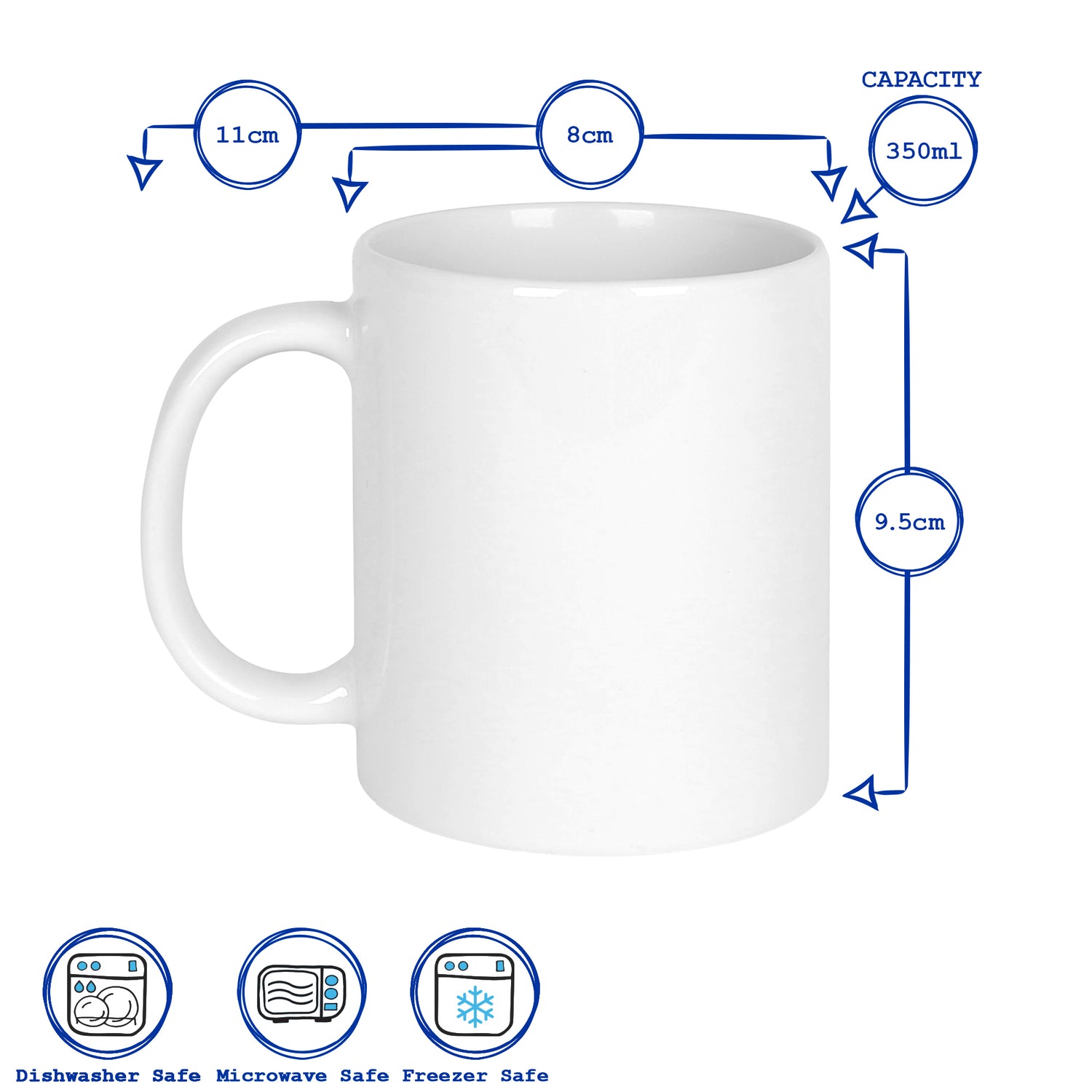 350ml Blank Stoneware Sublimation Mug - White
