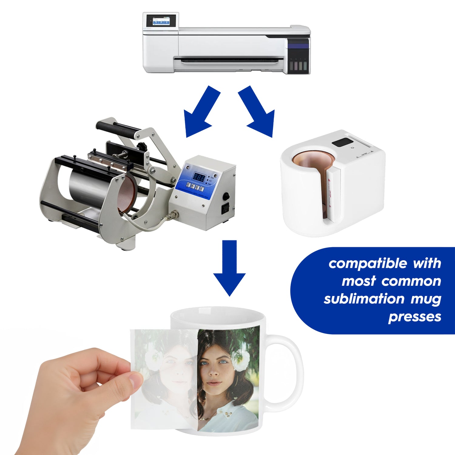 350ml Blank Stoneware Sublimation Mug - White