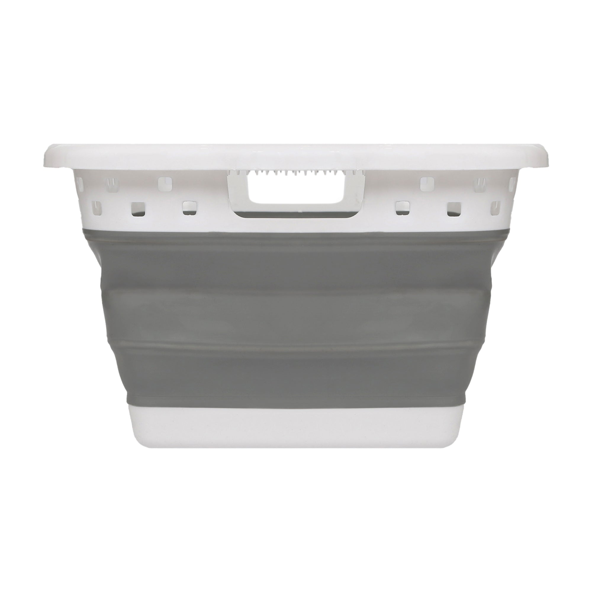 42L Collapsible Laundry Basket - White/Grey