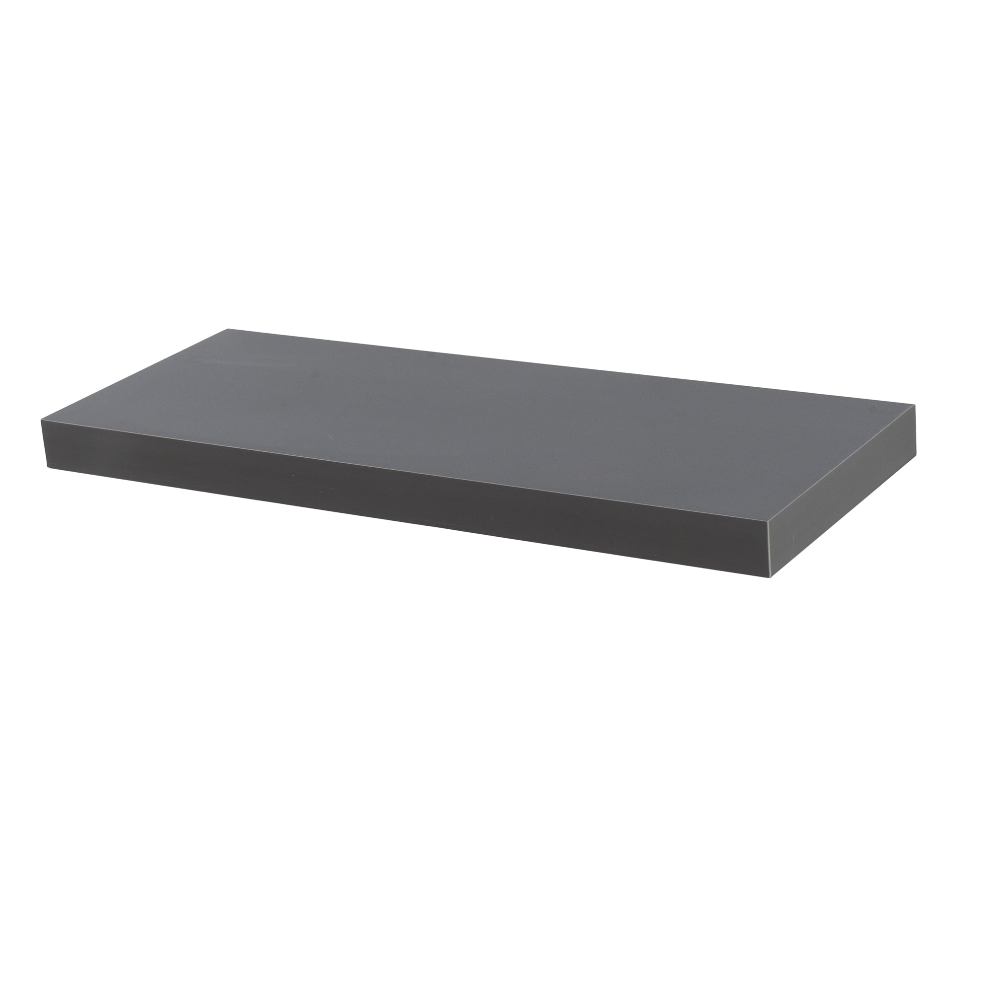 Harbour Housewares Medium Rectangular Wooden Floating Wall Shelf - 60cm - Grey
