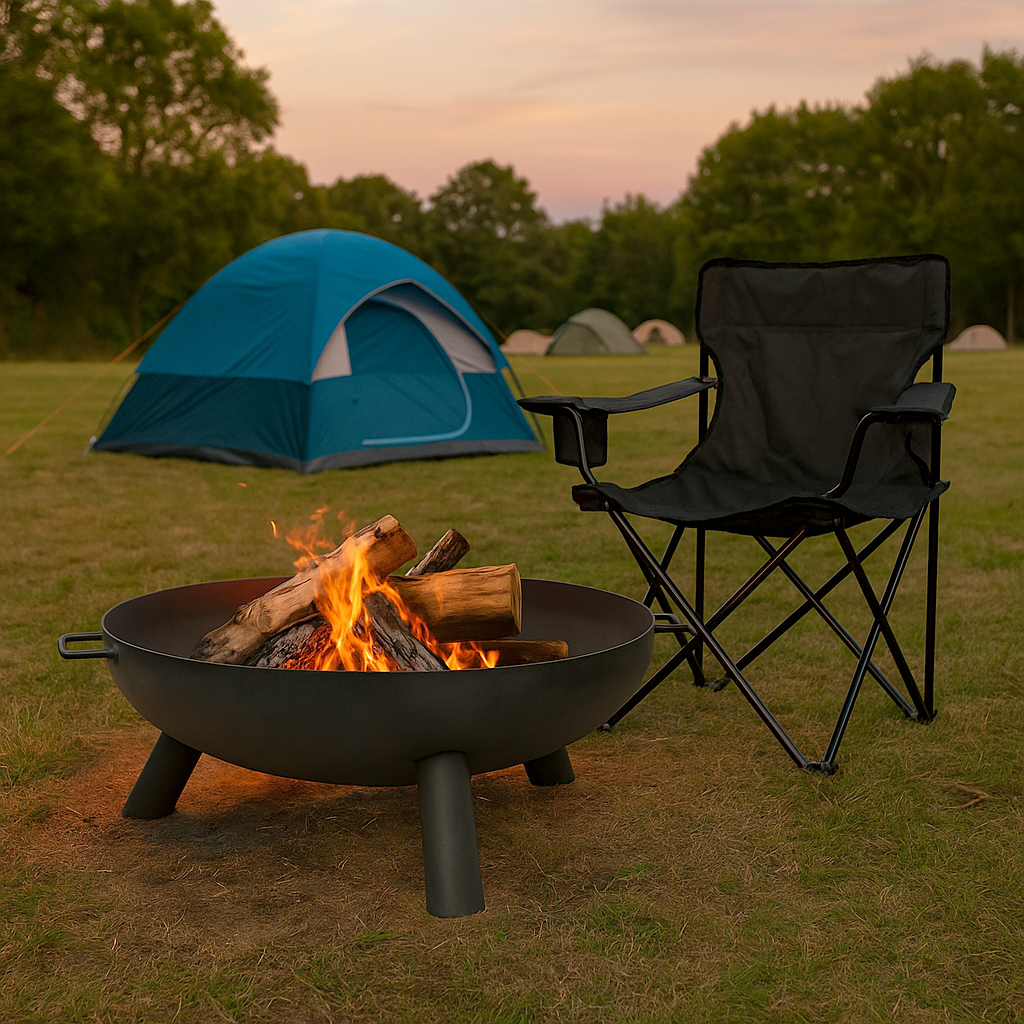 Round Iron Fire Pit - 68cm - Black