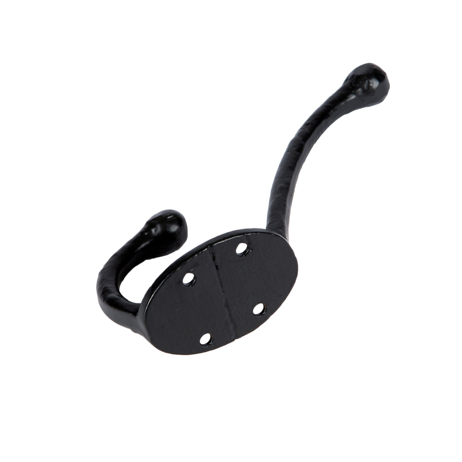 Rounded Hat & Coat Hook - W35mm x H125mm - Black