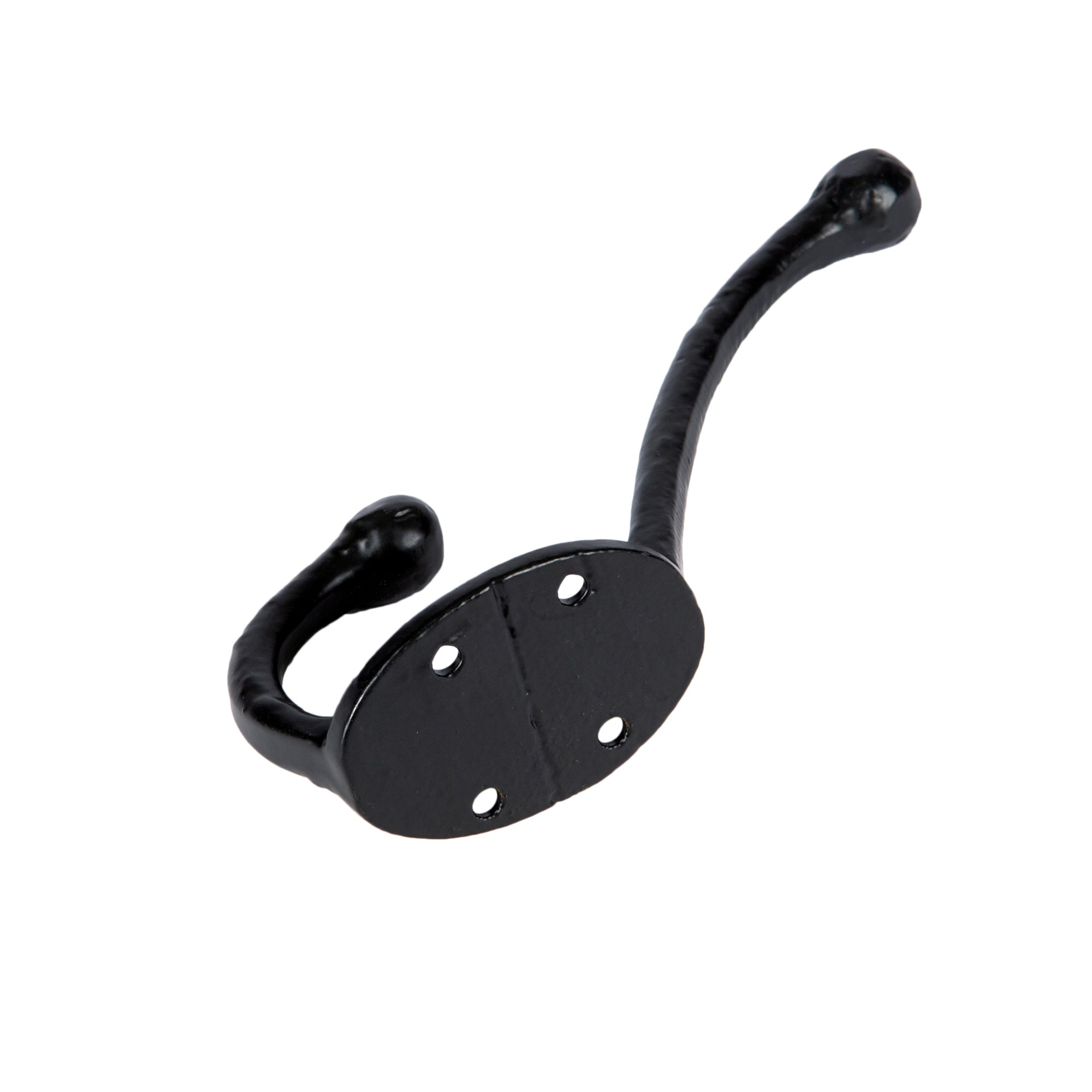 Rounded Hat & Coat Hook - W35mm x H125mm - Black