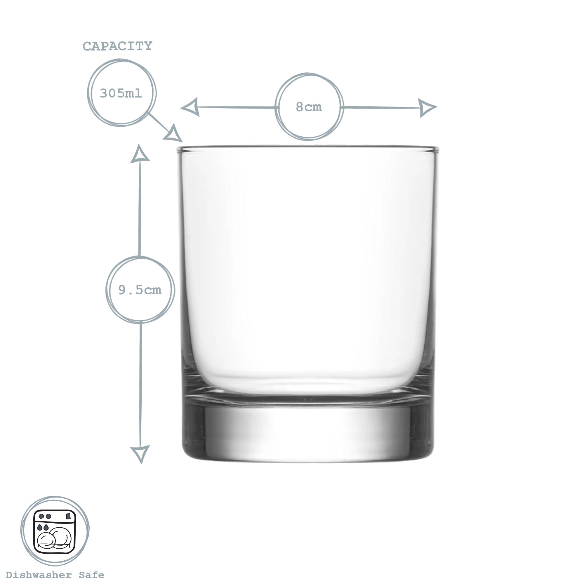 LAV Ada Whisky Tumbler Glasses - 305ml
