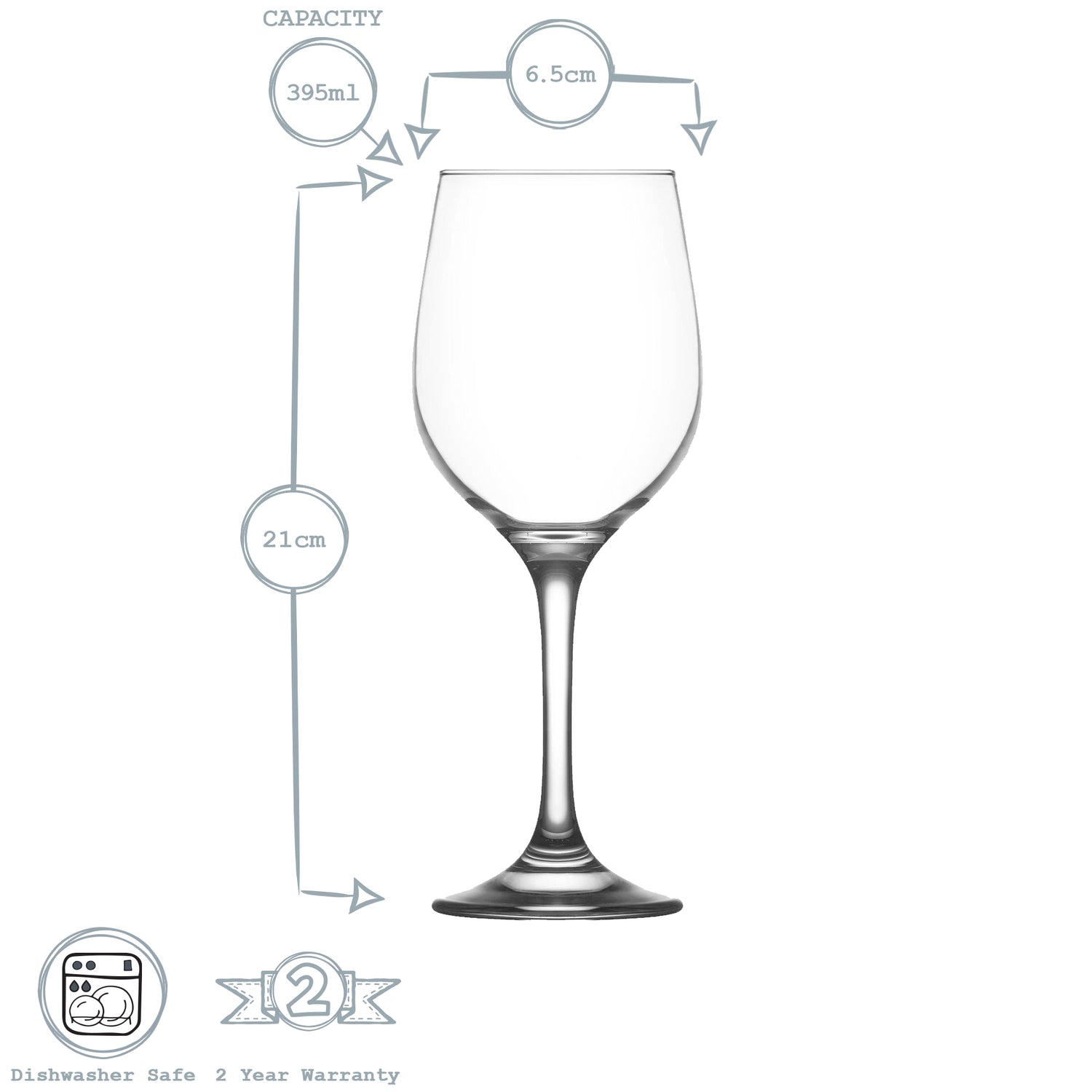 395ml Fame Wine Glass - Full Colour