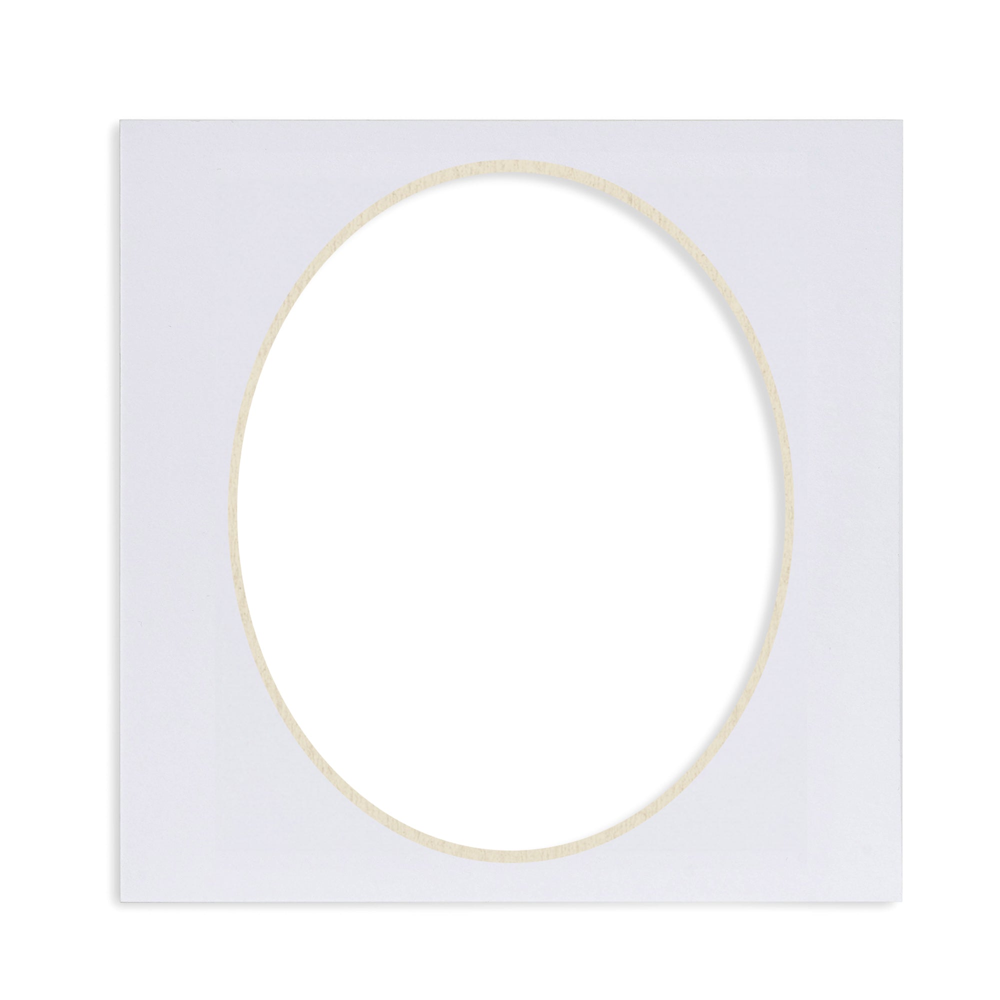 Nicola Spring Oval Picture Mount for 6 x 6" Frame | Photo Size 4 x 5" - White