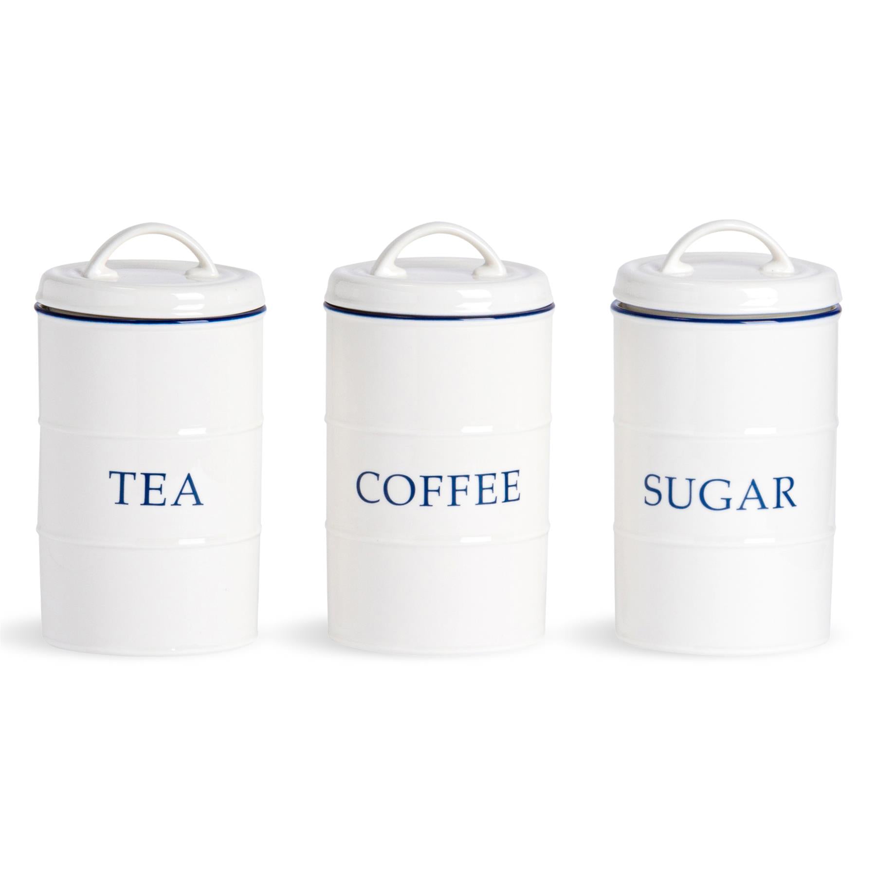 Nicola Spring Farmhouse Kitchen Tea Coffee Sugar Set - 11 x 20cm