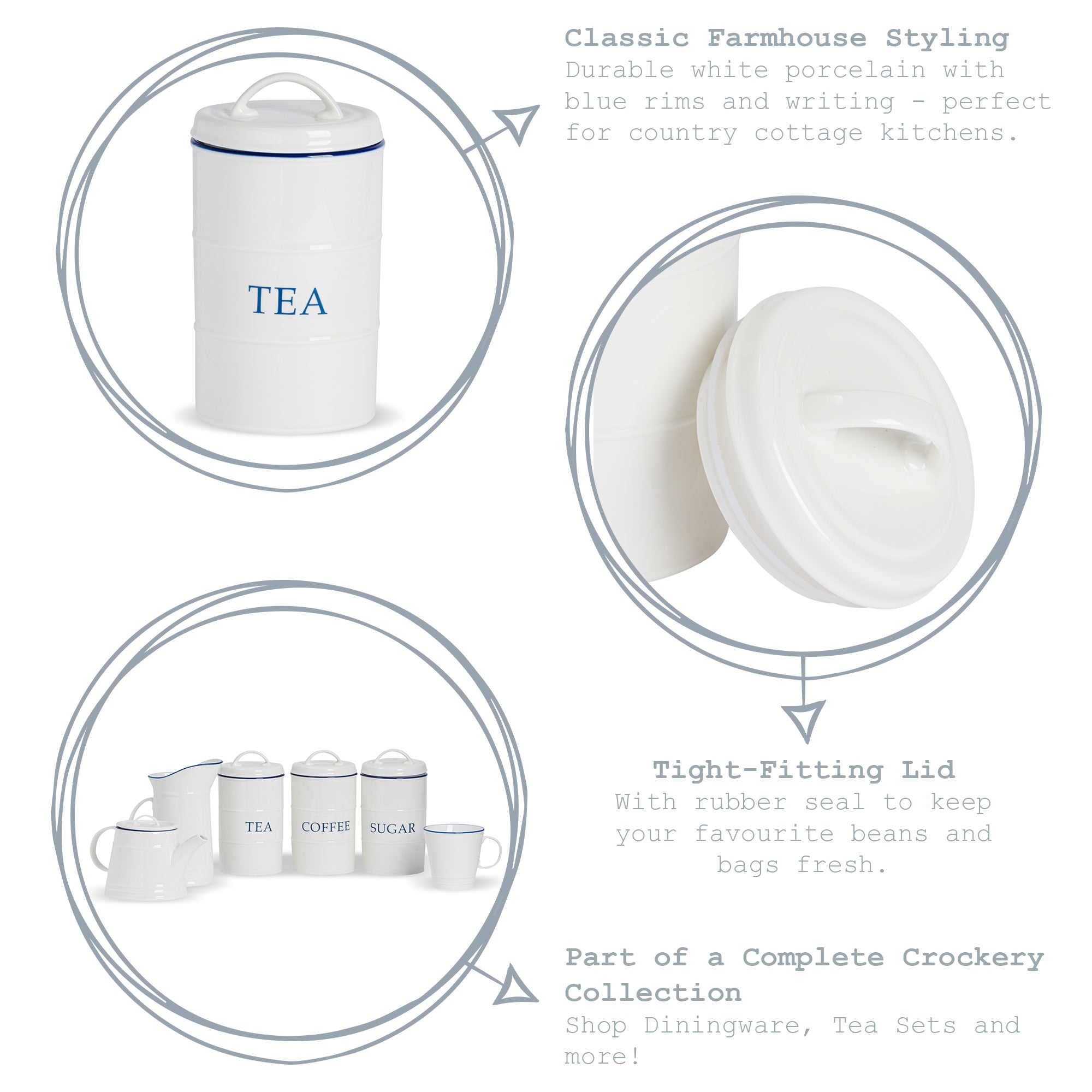 Nicola Spring Farmhouse Kitchen Tea Canister - 11 x 20cm