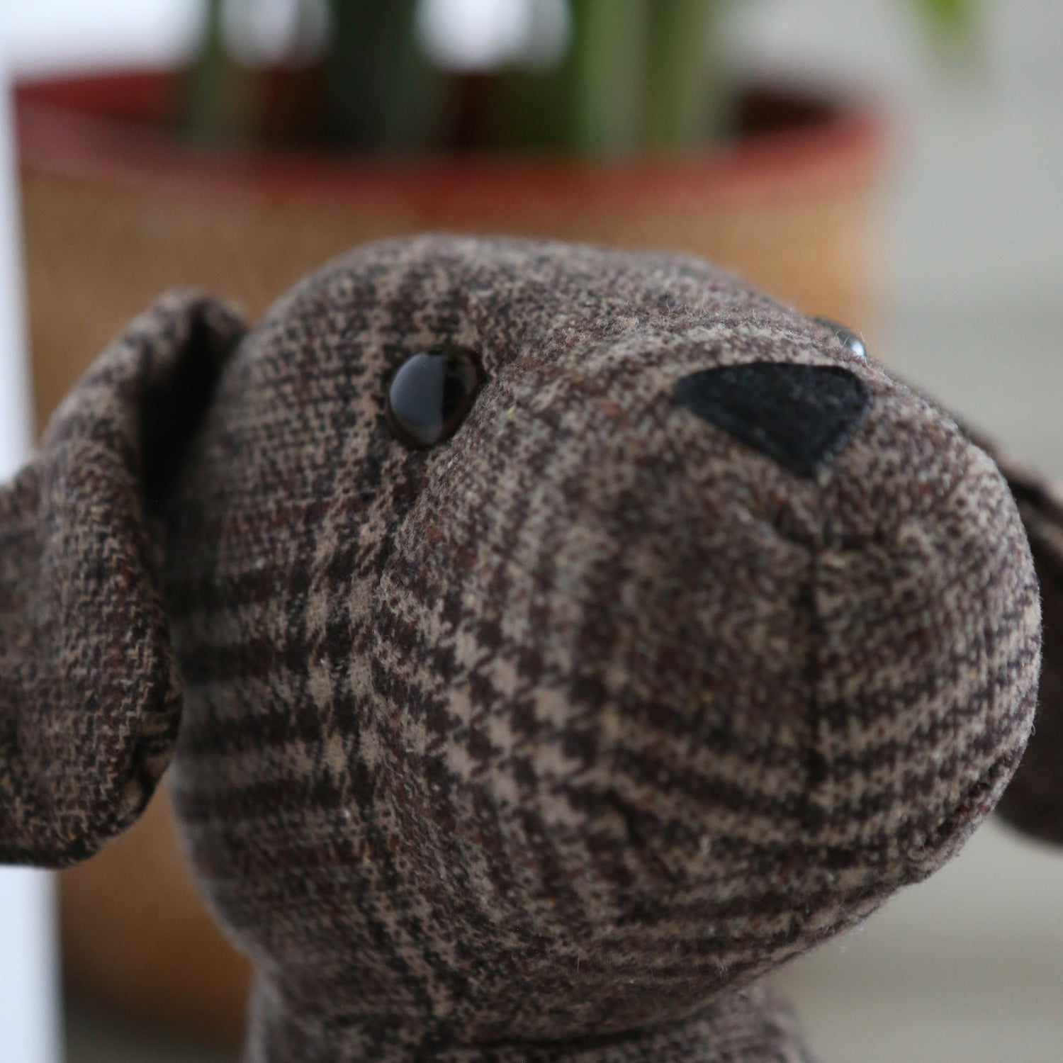 Nicola Spring Milo the Dog Fabric Household Door Stop - Brown