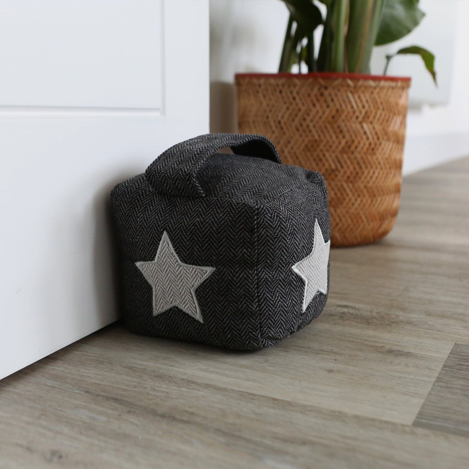 Nicola Spring Fabric Door Stop - Star - Grey