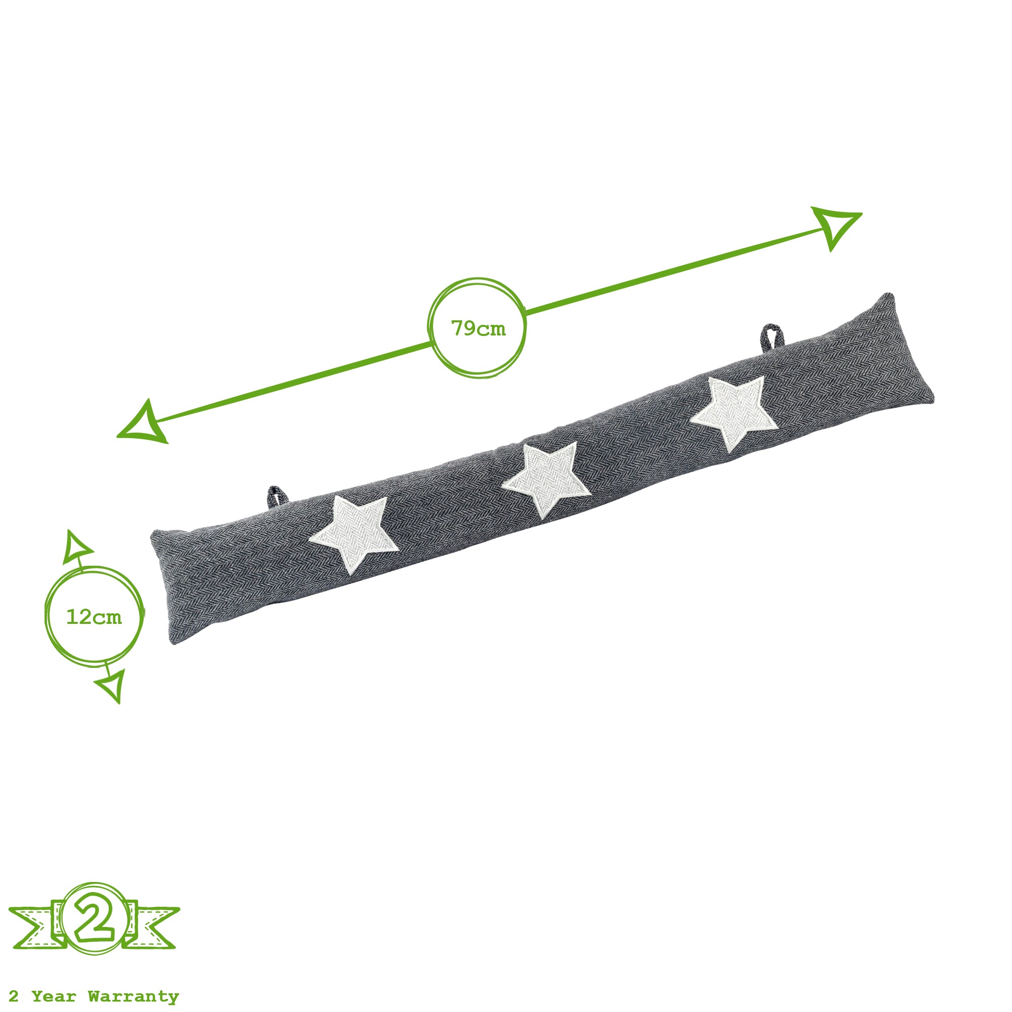Nicola Spring Draught Excluder Cushion - Star - Grey