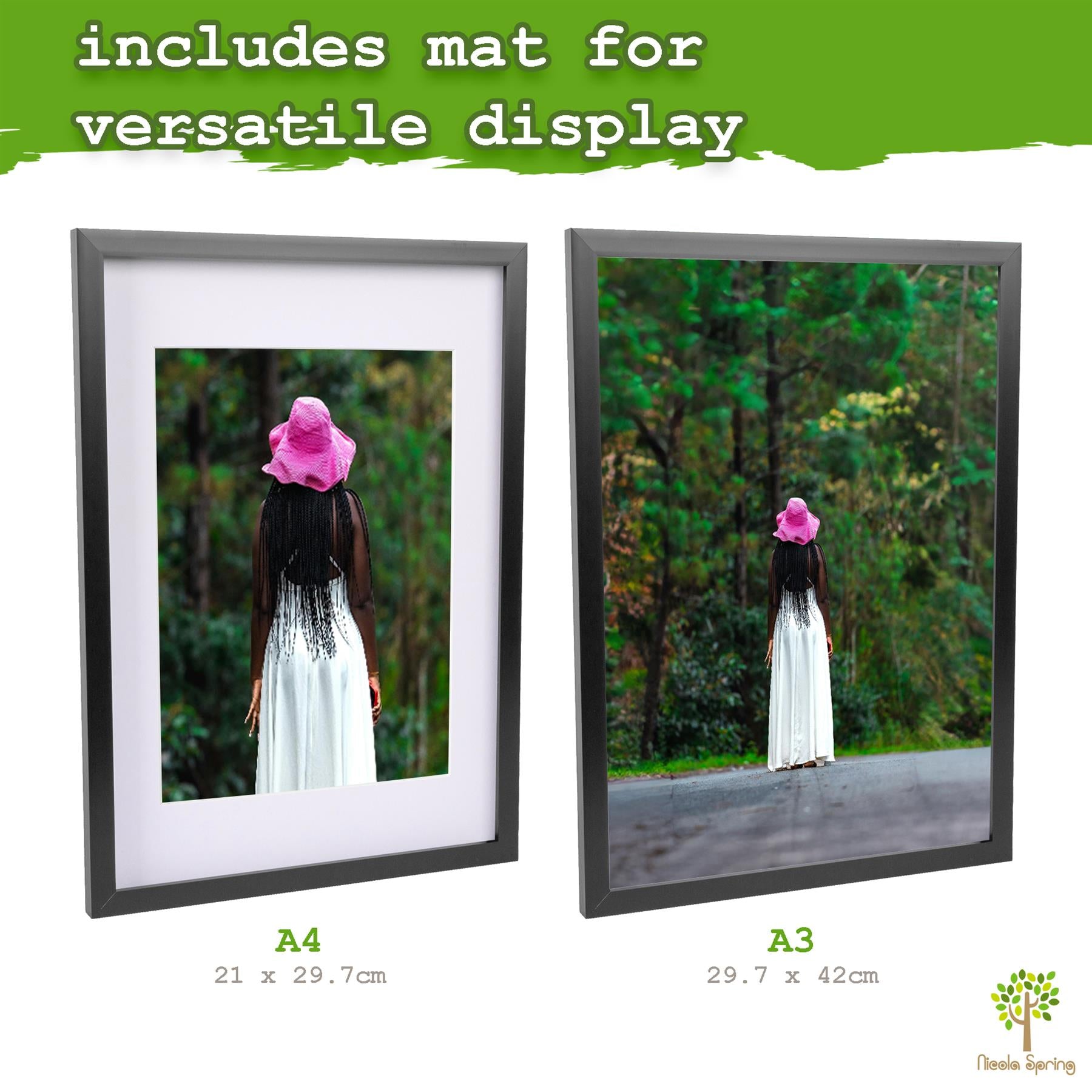 A3 (12" x 17") Photo Frames with A4 Mounts - White - Pack of 3