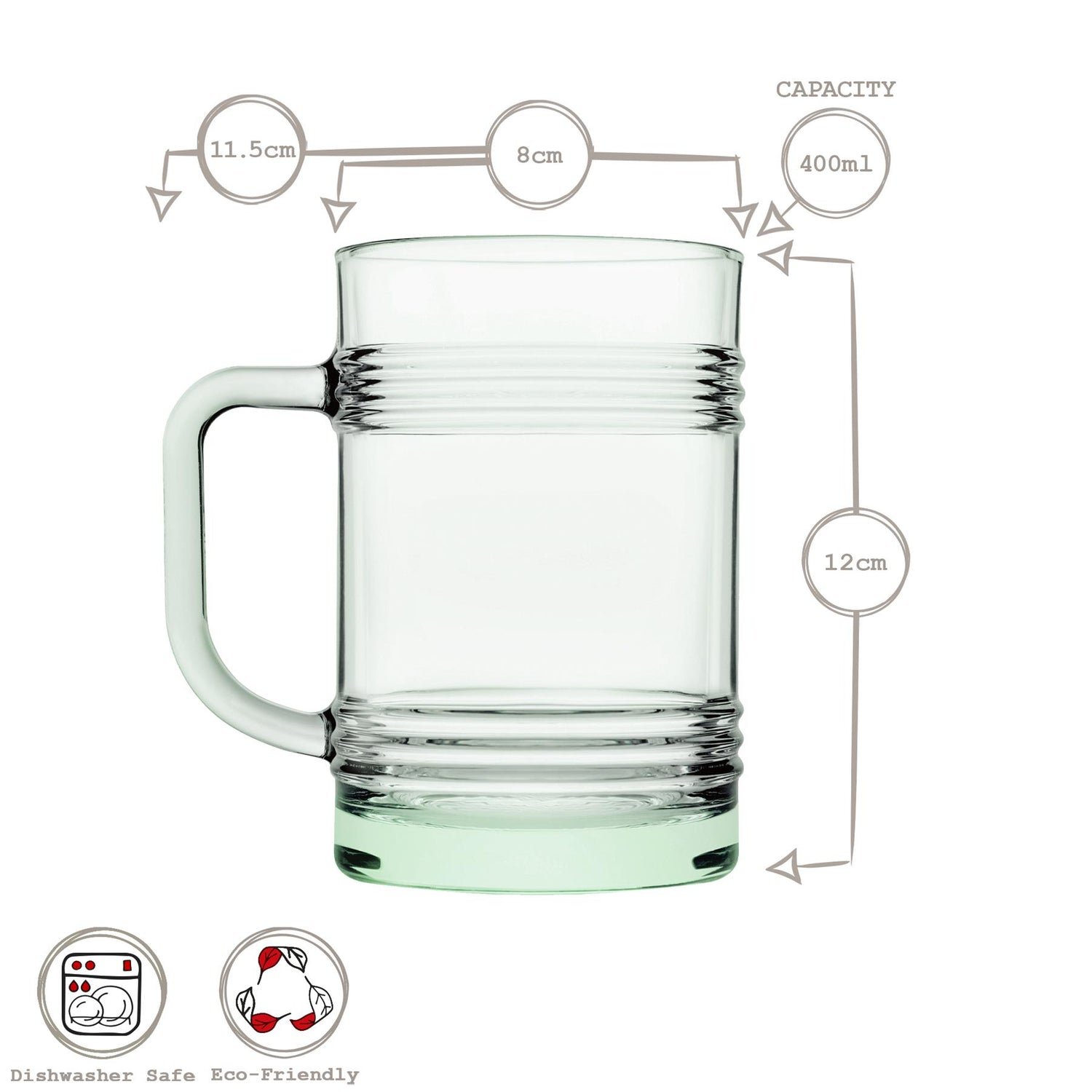 400ml Aware Tincan Recycled Glass Mug