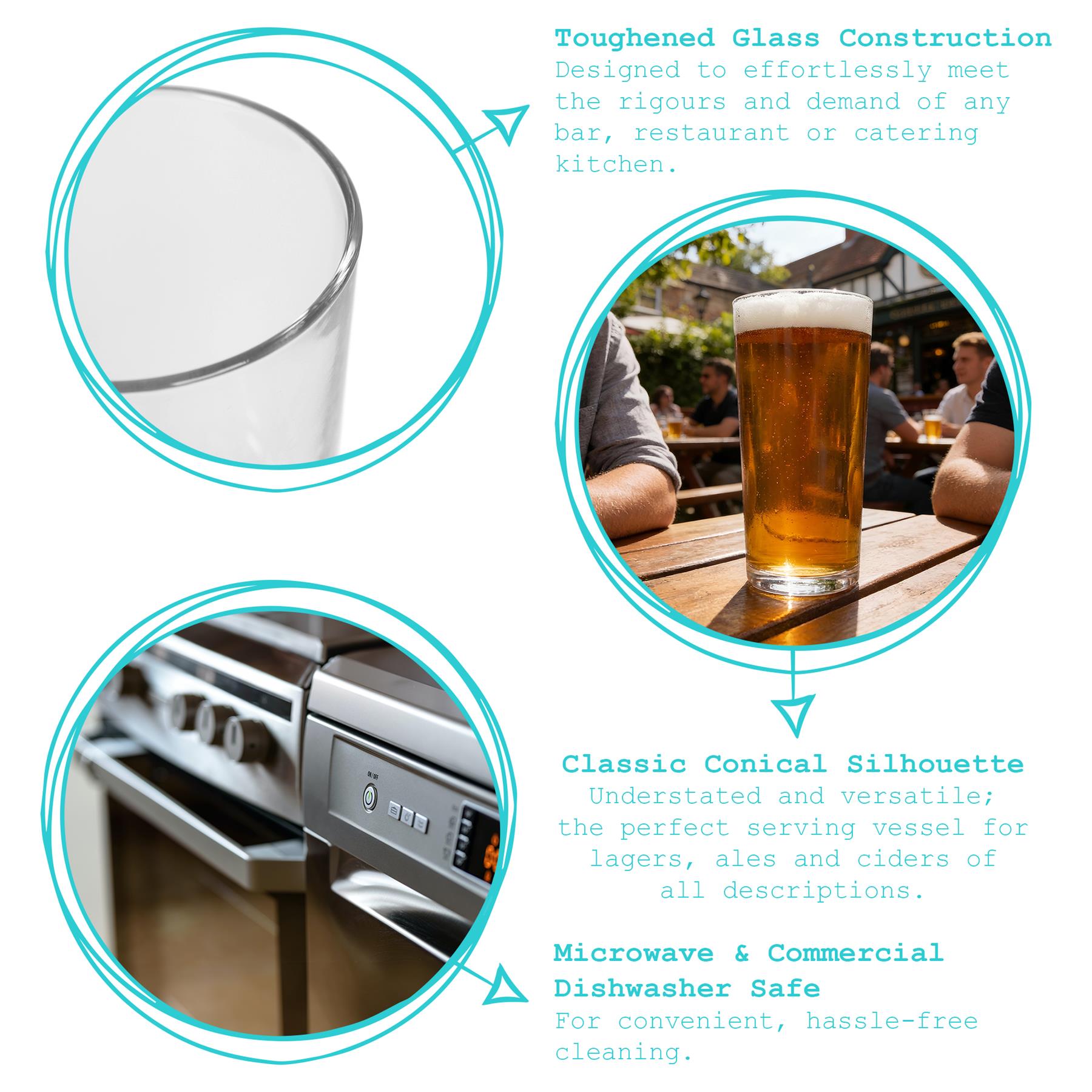 568ml (20oz) Conical Pint Beer Glass