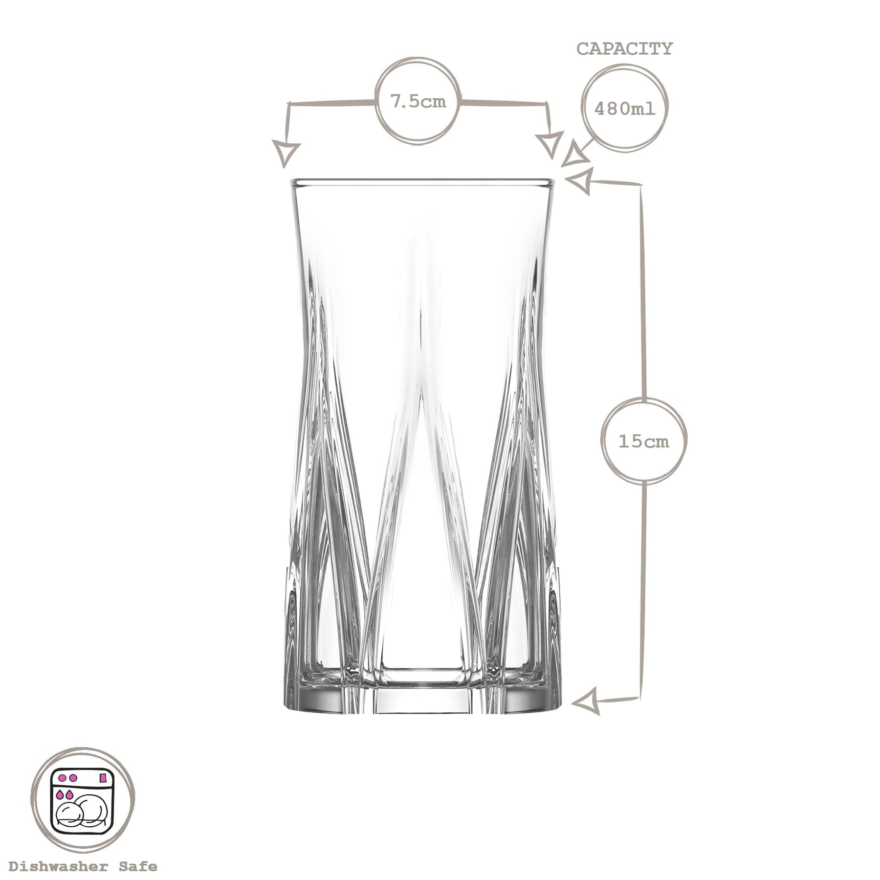 480ml Zoey Highball Glass