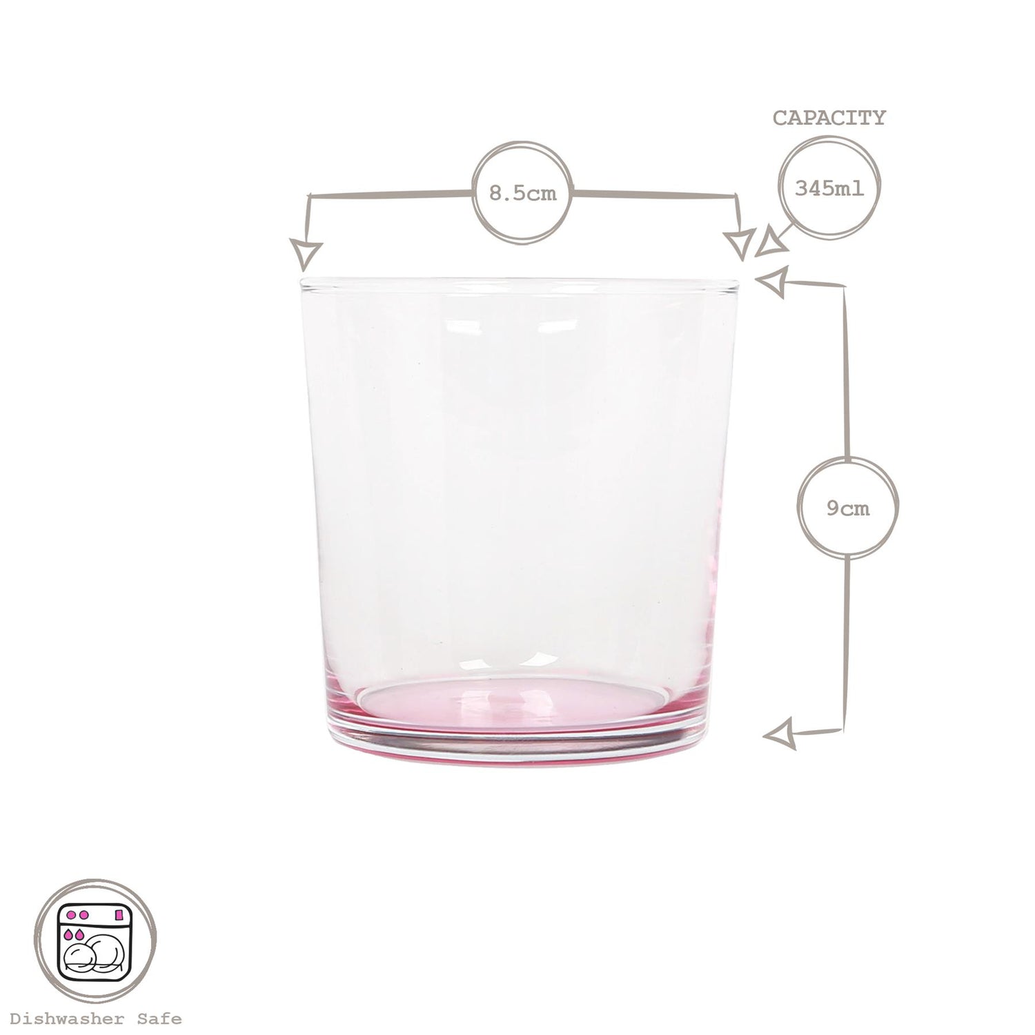 345ml Colour Base Bodega Glass Tumbler