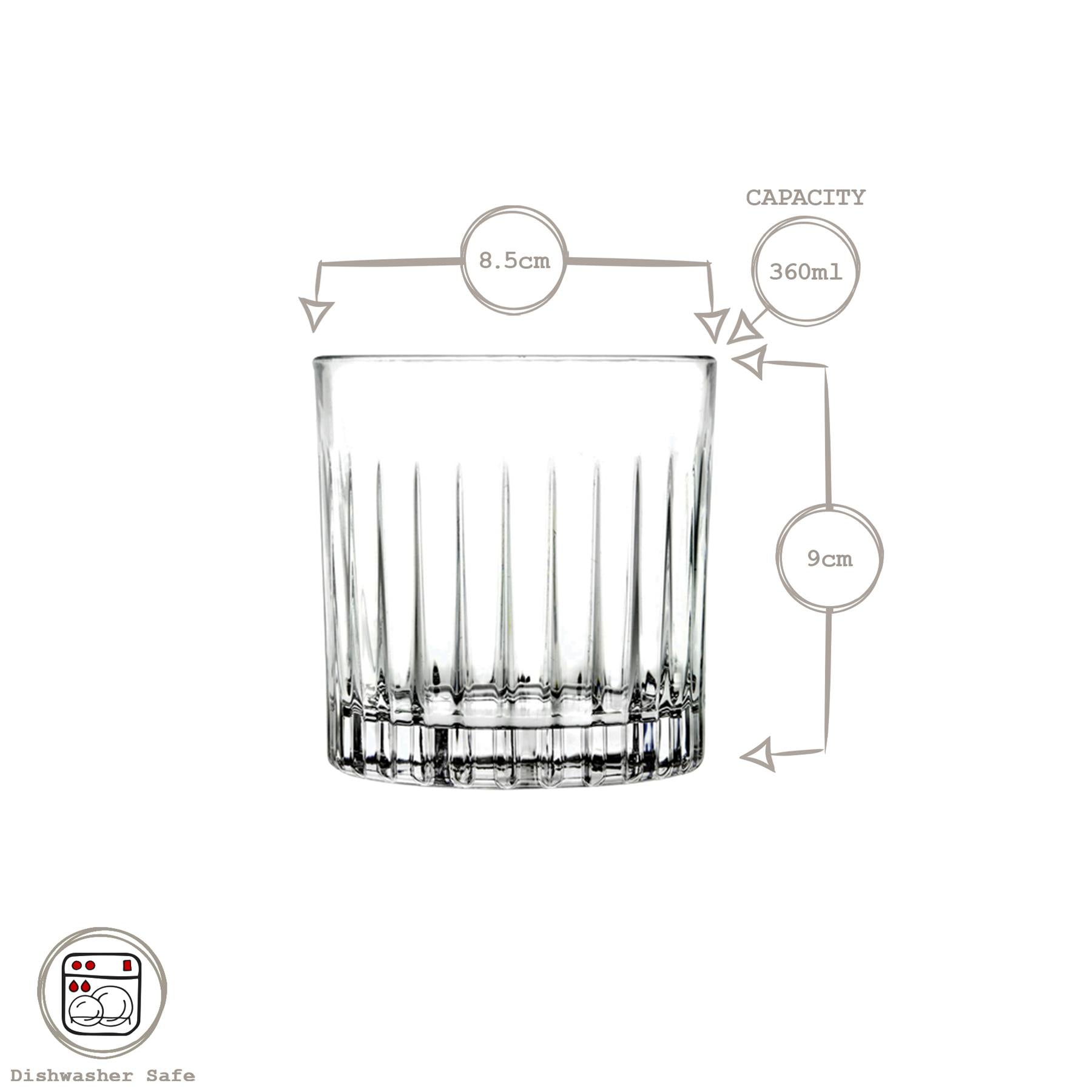 4 Piece 340ml Mixology Whisky Glass Set