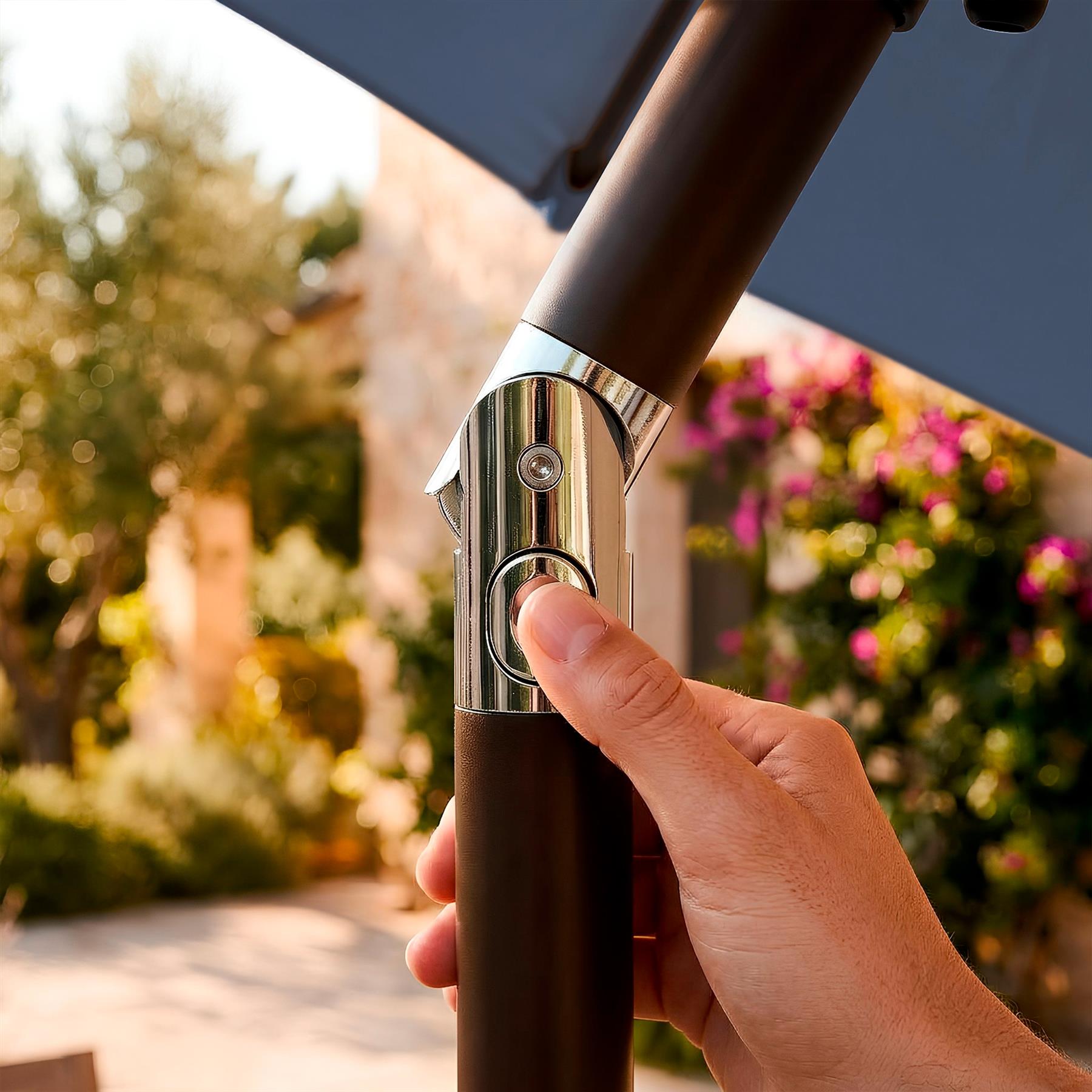 2.7M Tilting Garden Parasol - Navy