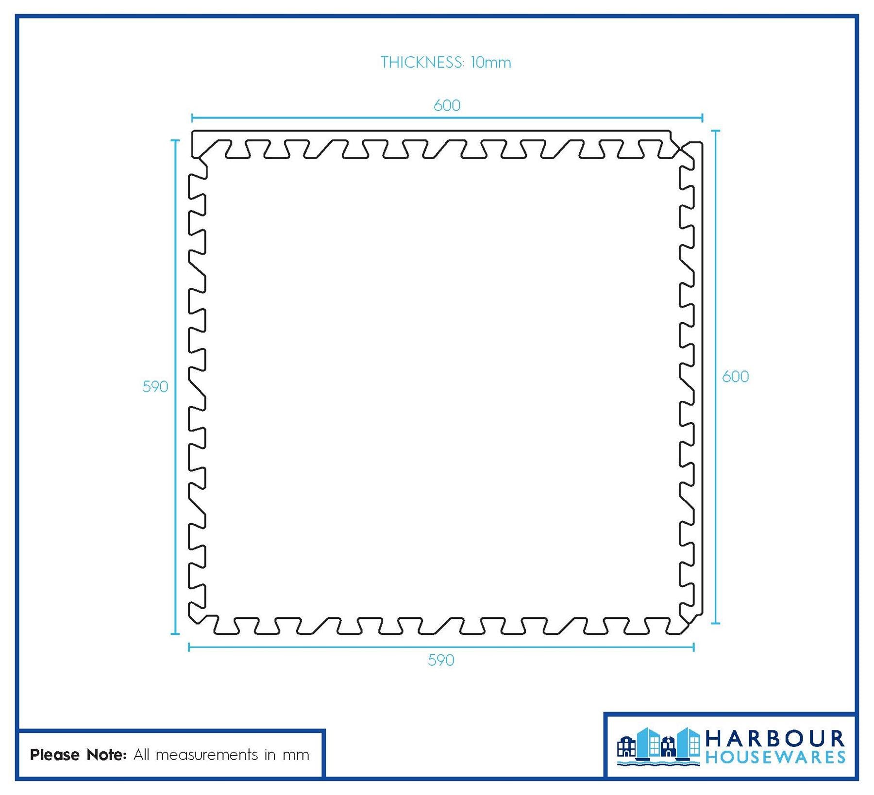 Interlocking Gym Flooring Mats - 60 x 60cm - Pack of 4