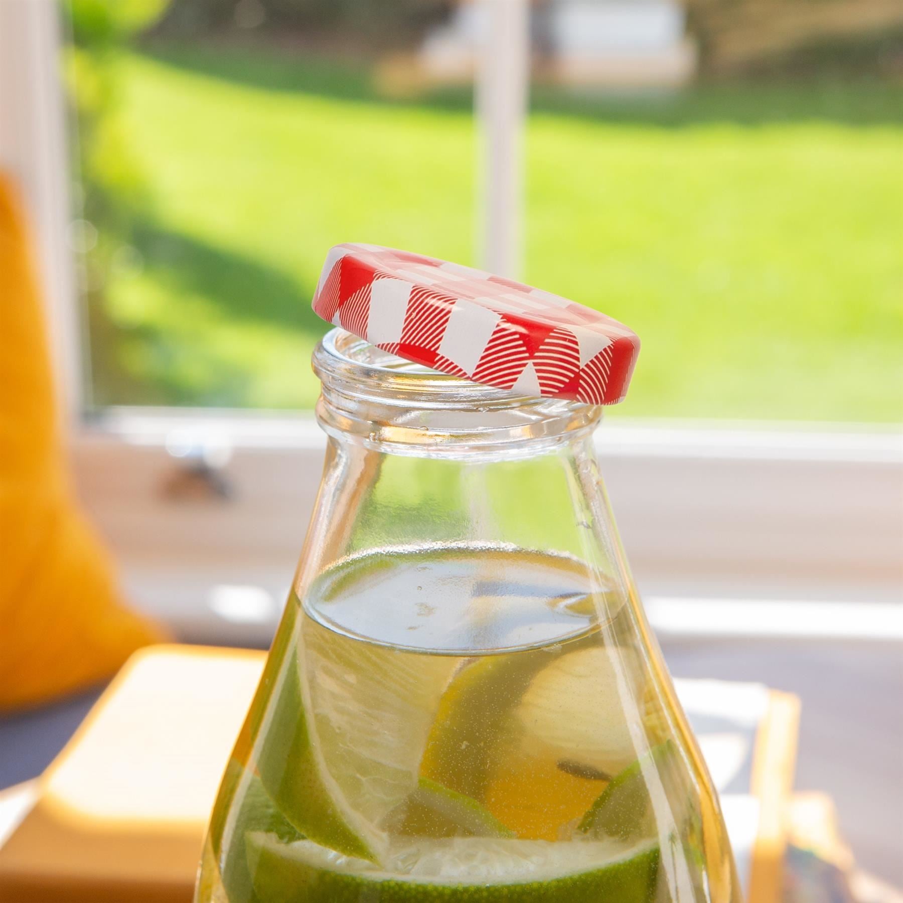 960ml Glass Water Bottle with Metal Lid