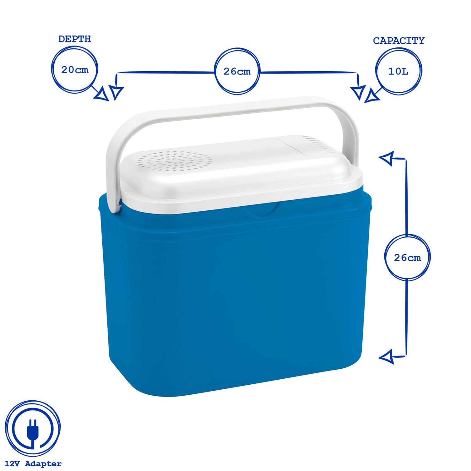 10L 12V Electric Cool Box - Blue
