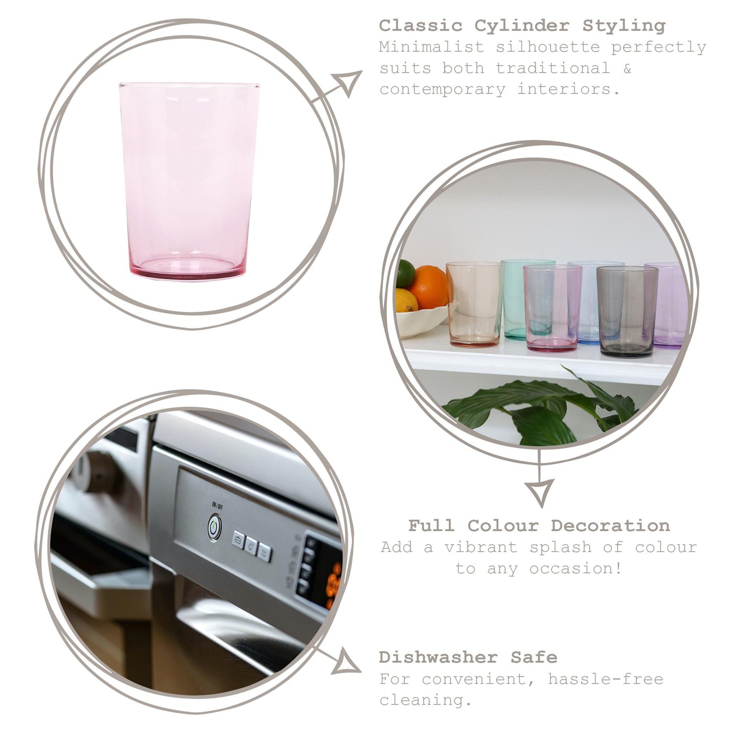 345ml Full Colour Bodega Glass Tumbler