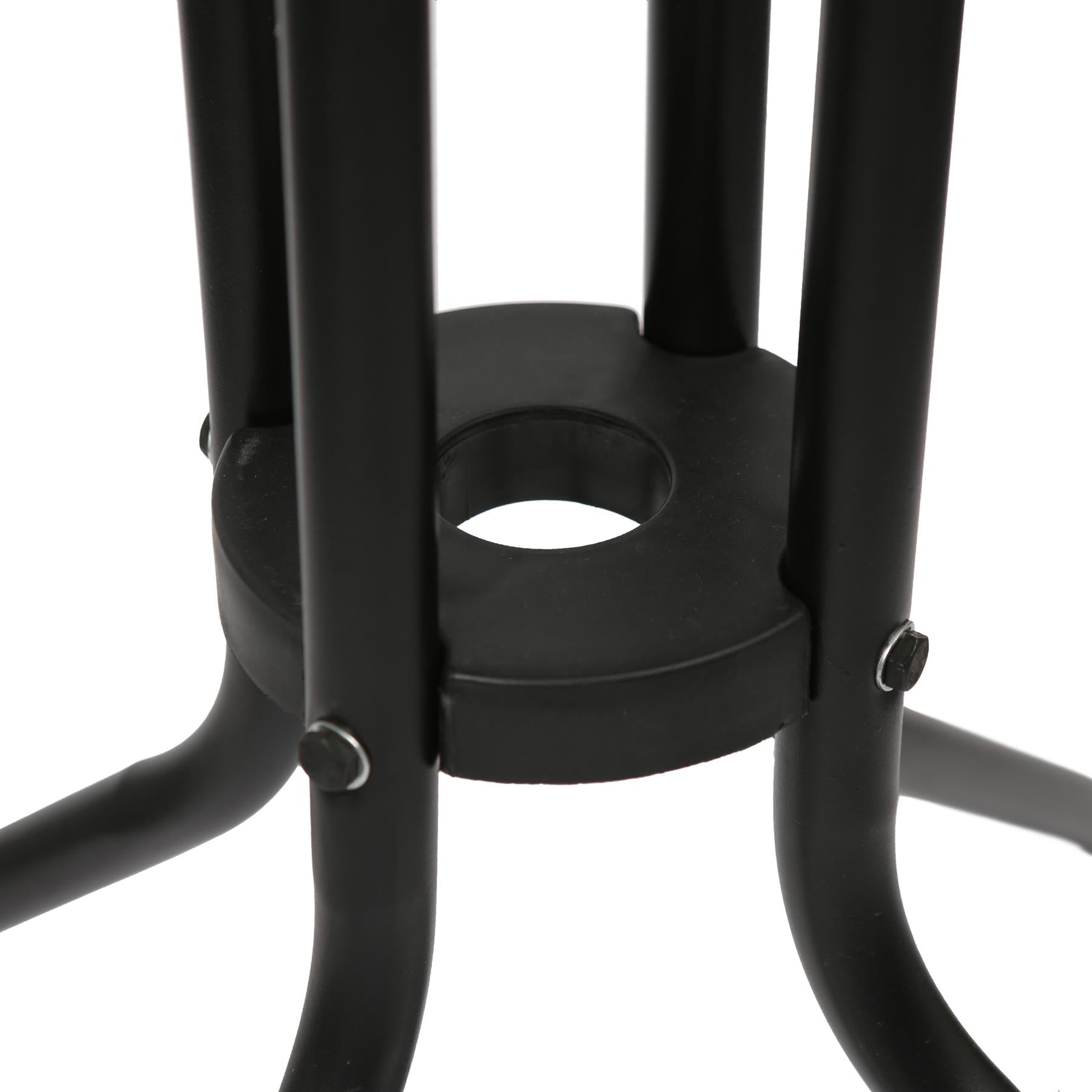 Sussex Round Glass Top Garden Dining Table - 60cm x 70cm - Black
