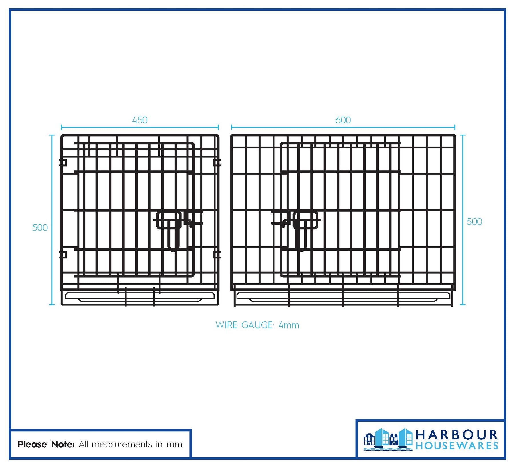 2 Door Metal Dog Crate with Removable Tray - Small