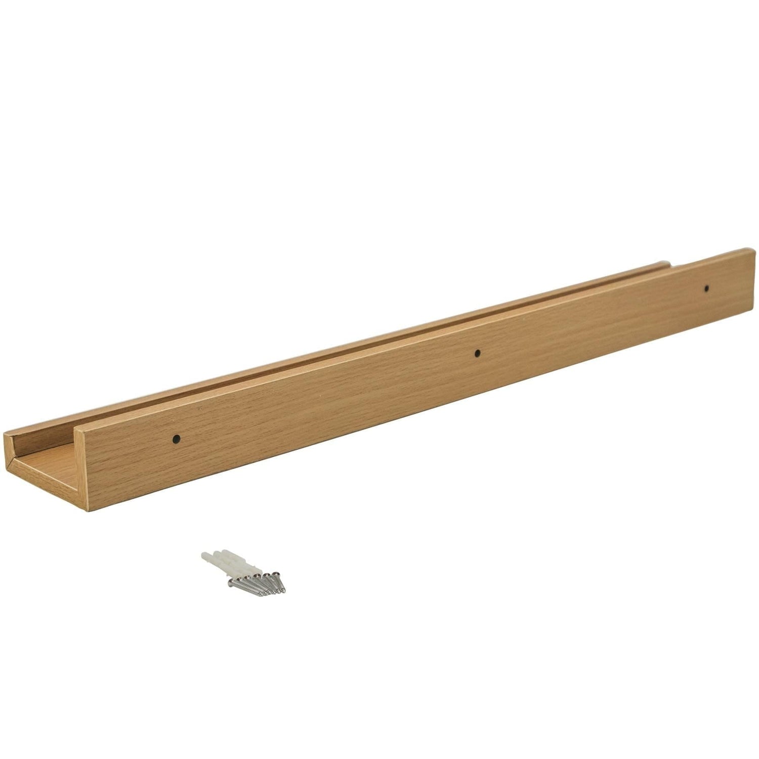 57cm Floating Picture Ledge Wall Shelf - Natural Beech