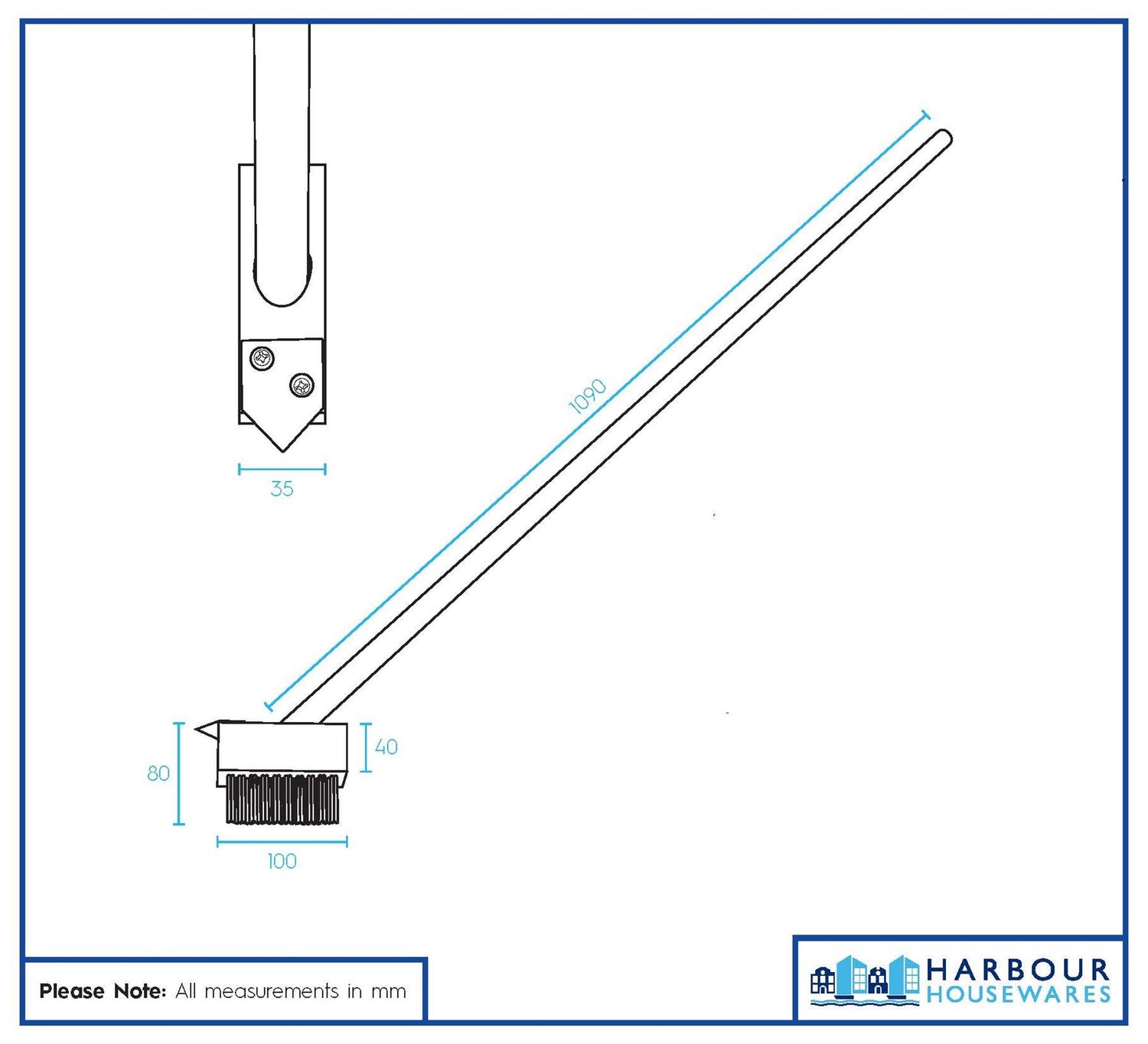 Wooden Long Handle Weed Brush - 120cm
