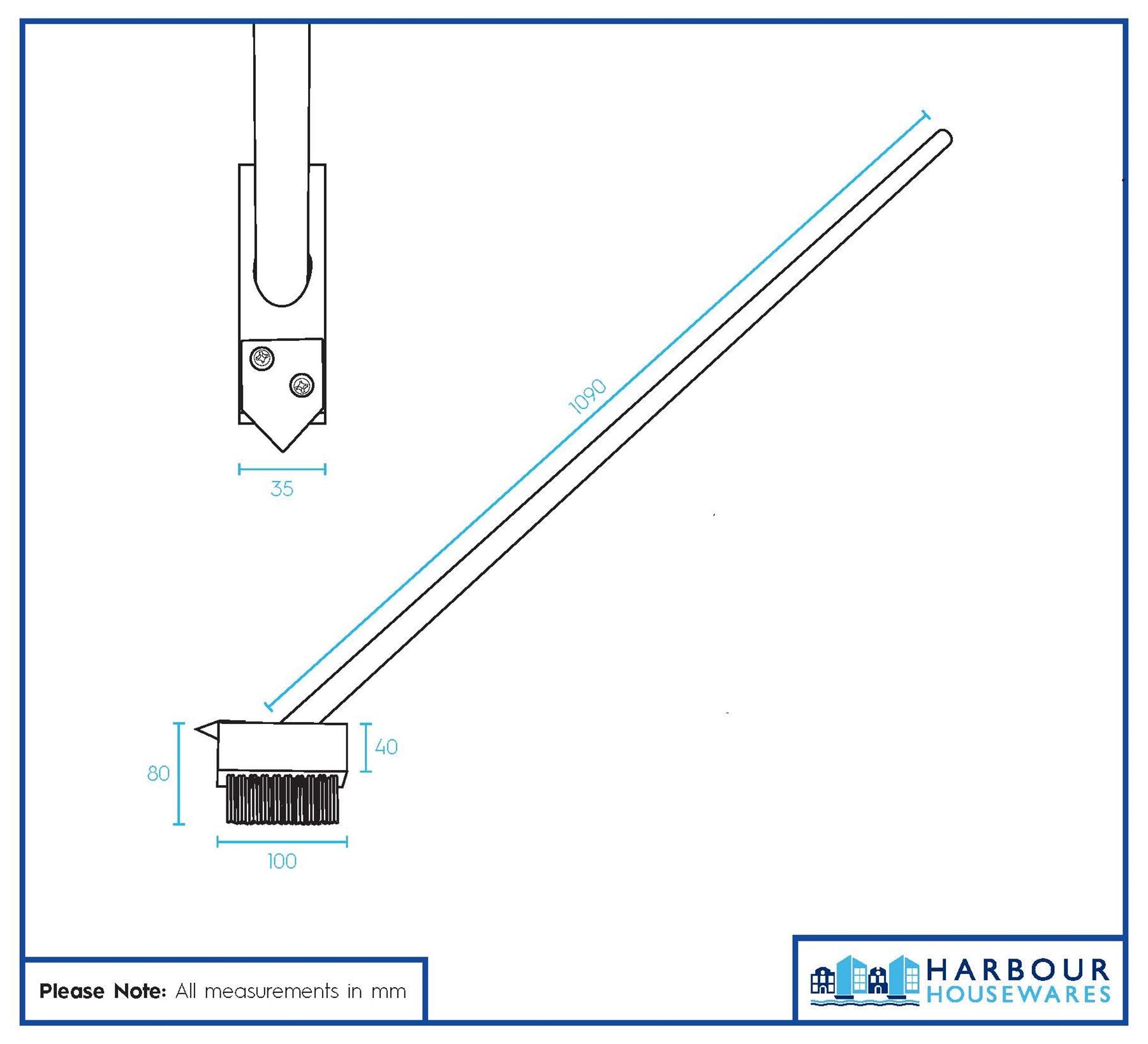 Wooden Long Handle Weed Brush - 120cm
