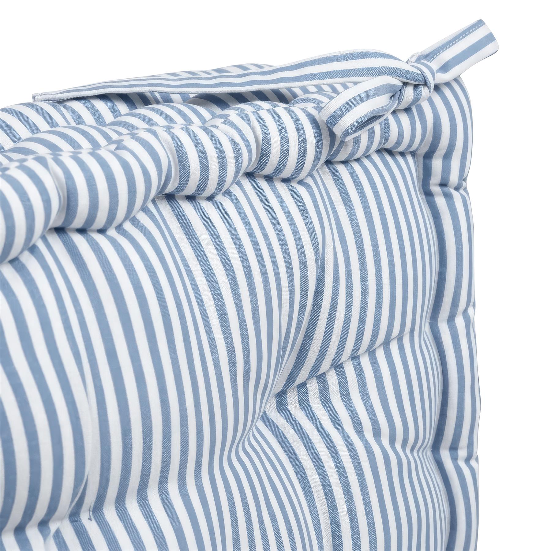 Deluxe Square Seat Pad - 40 x 40cm - Blue Stripe