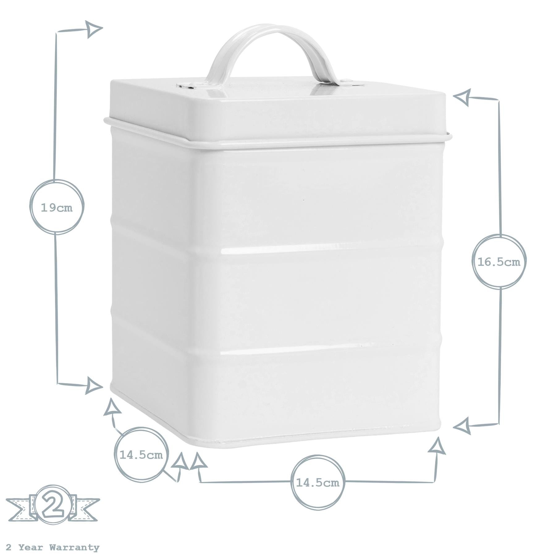 Harbour Housewares Vintage Biscuit Storage Canister - Matte White