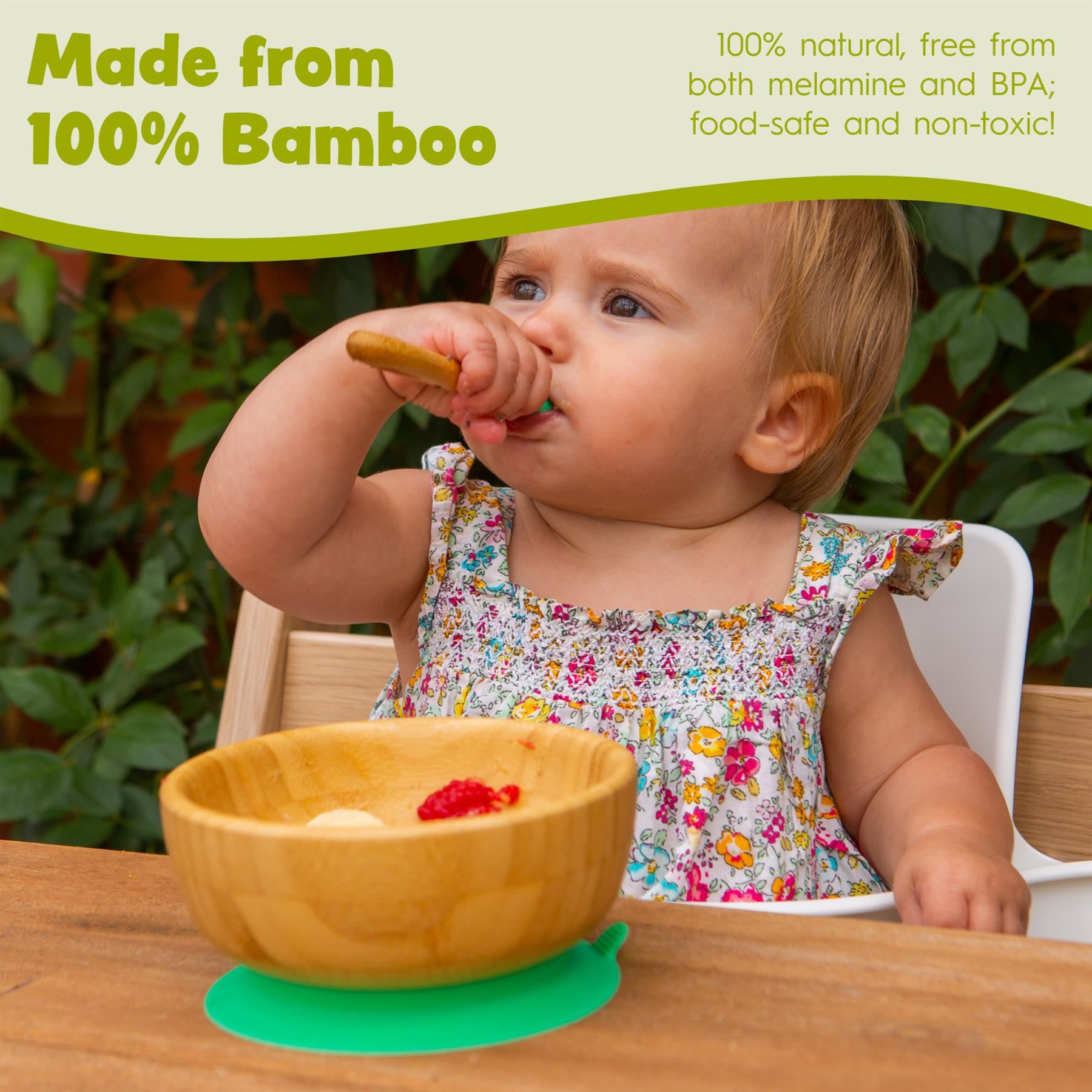 Olive Green Bamboo Suction Bowl