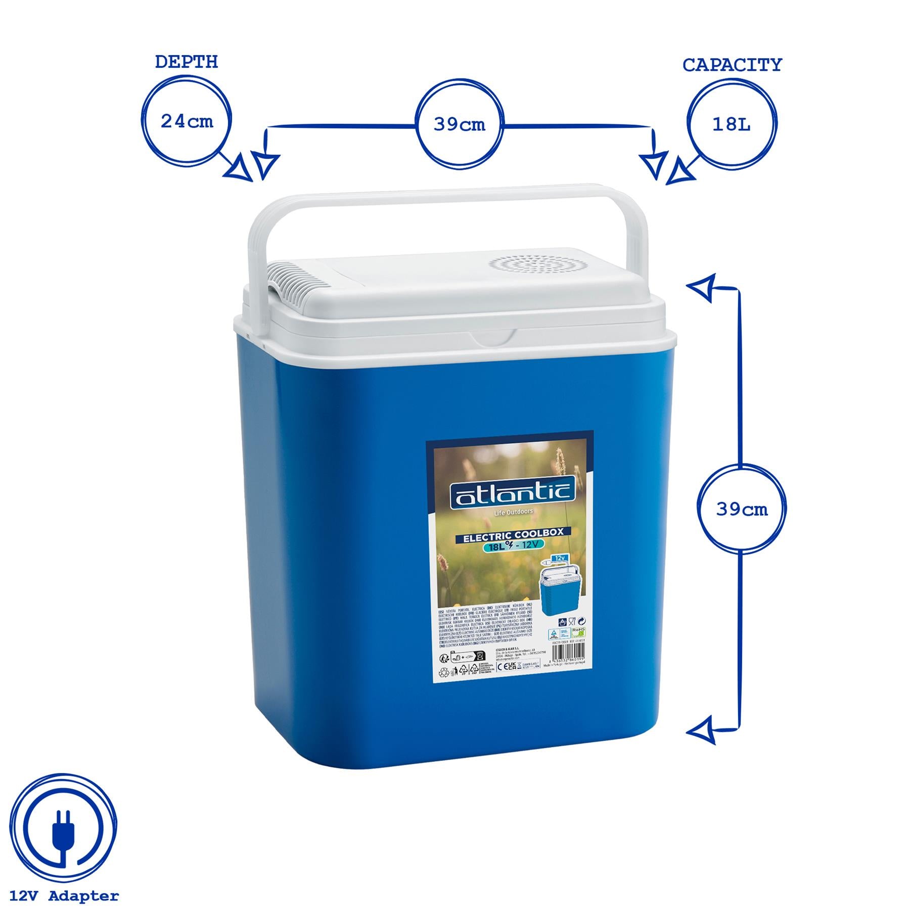 Blue 18L 12V Electric Cool Box