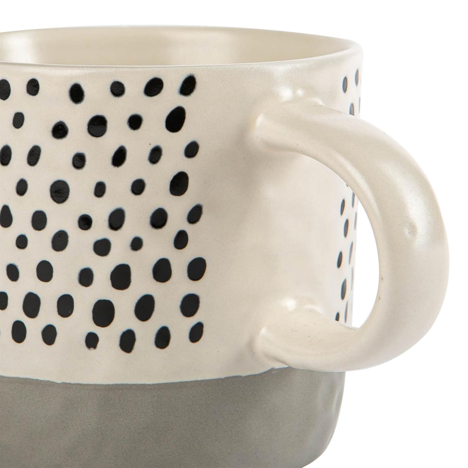 Dipped Stoneware Dots Coffee Mug - 385ml - Grey