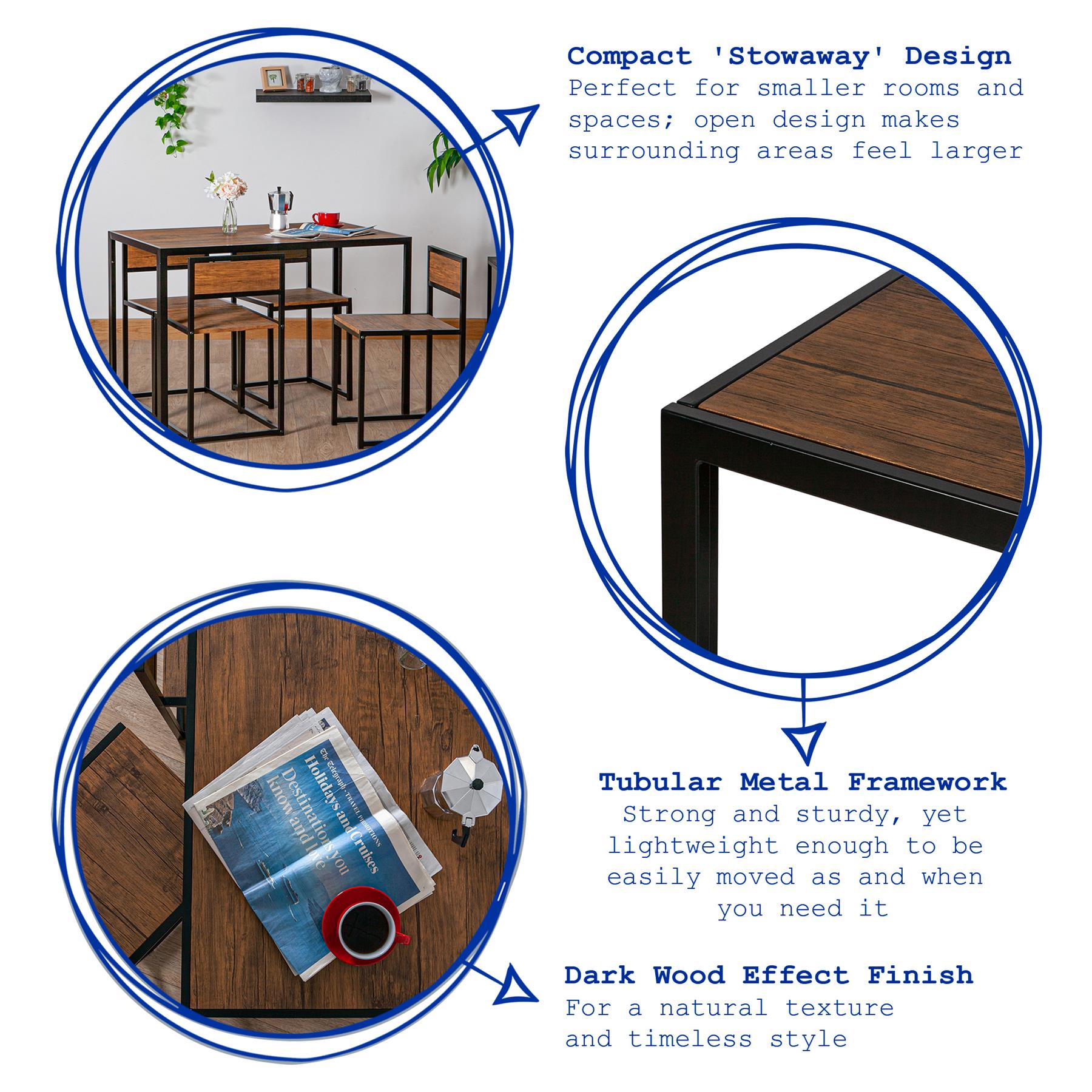 2 Seater Breakfast Bar Set - Brown