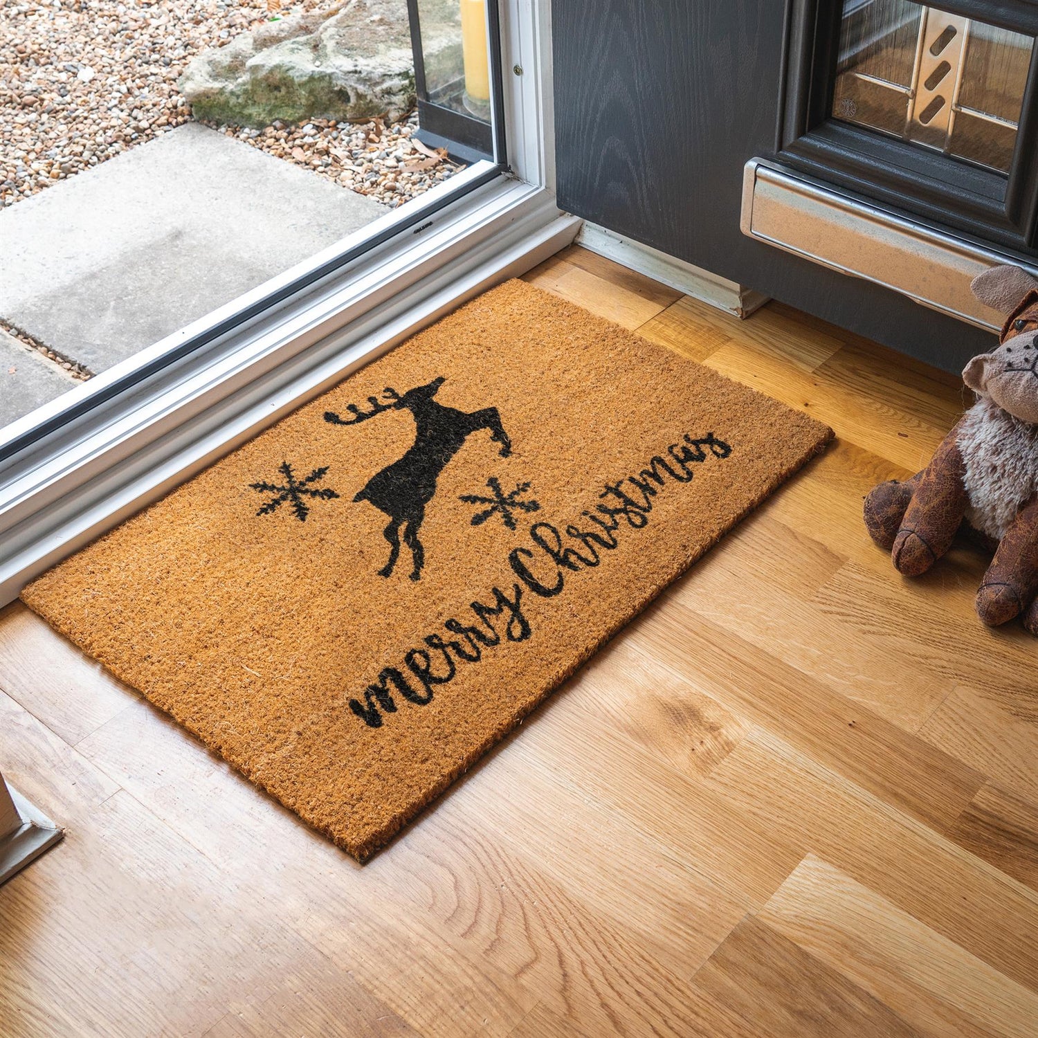 Nicola Spring Christmas Door Mat - 60 x 40cm - Reindeer Interior Doorstep