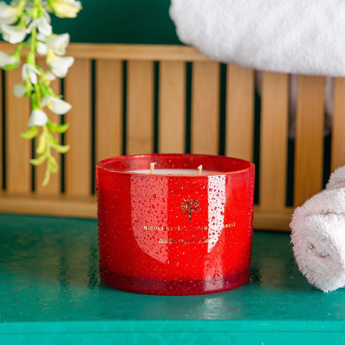 350g Double Wick Wild Fig & Cassis Soy Wax Scented Candle - by Nicola Spring