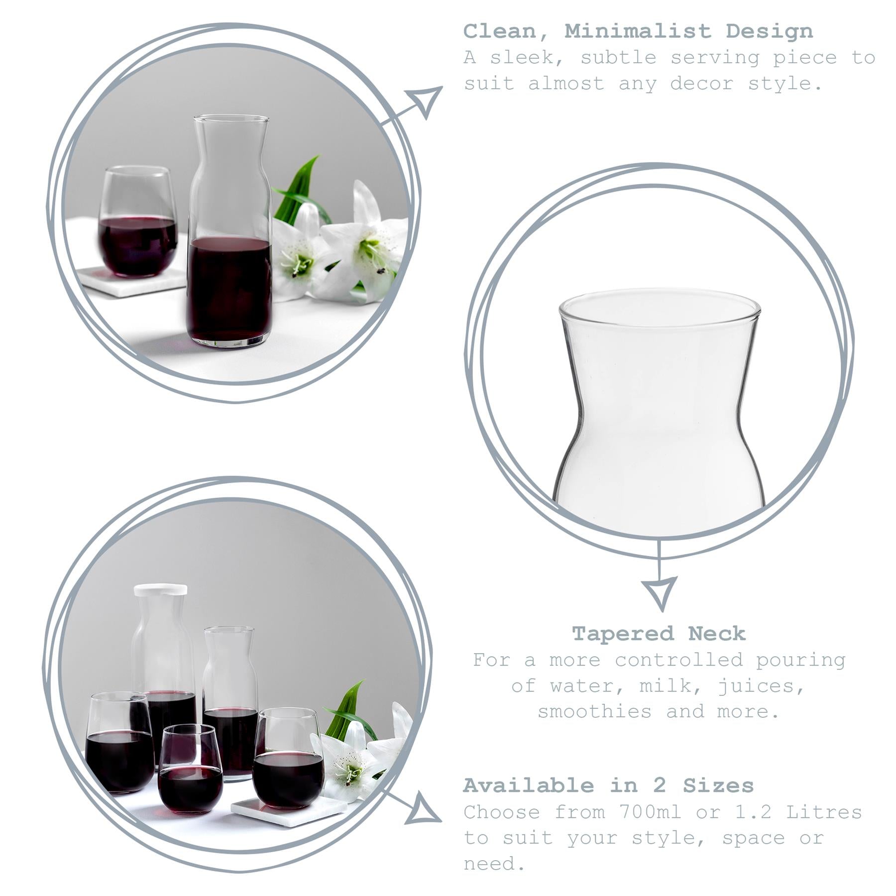 Argon Tableware Brocca Glass Water Carafe 1.2L Key Features