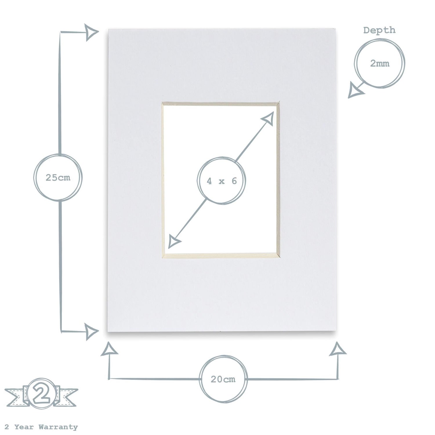 Picture Mount for 8 x 10 Frame | Photo Size 4 x 6 - Black