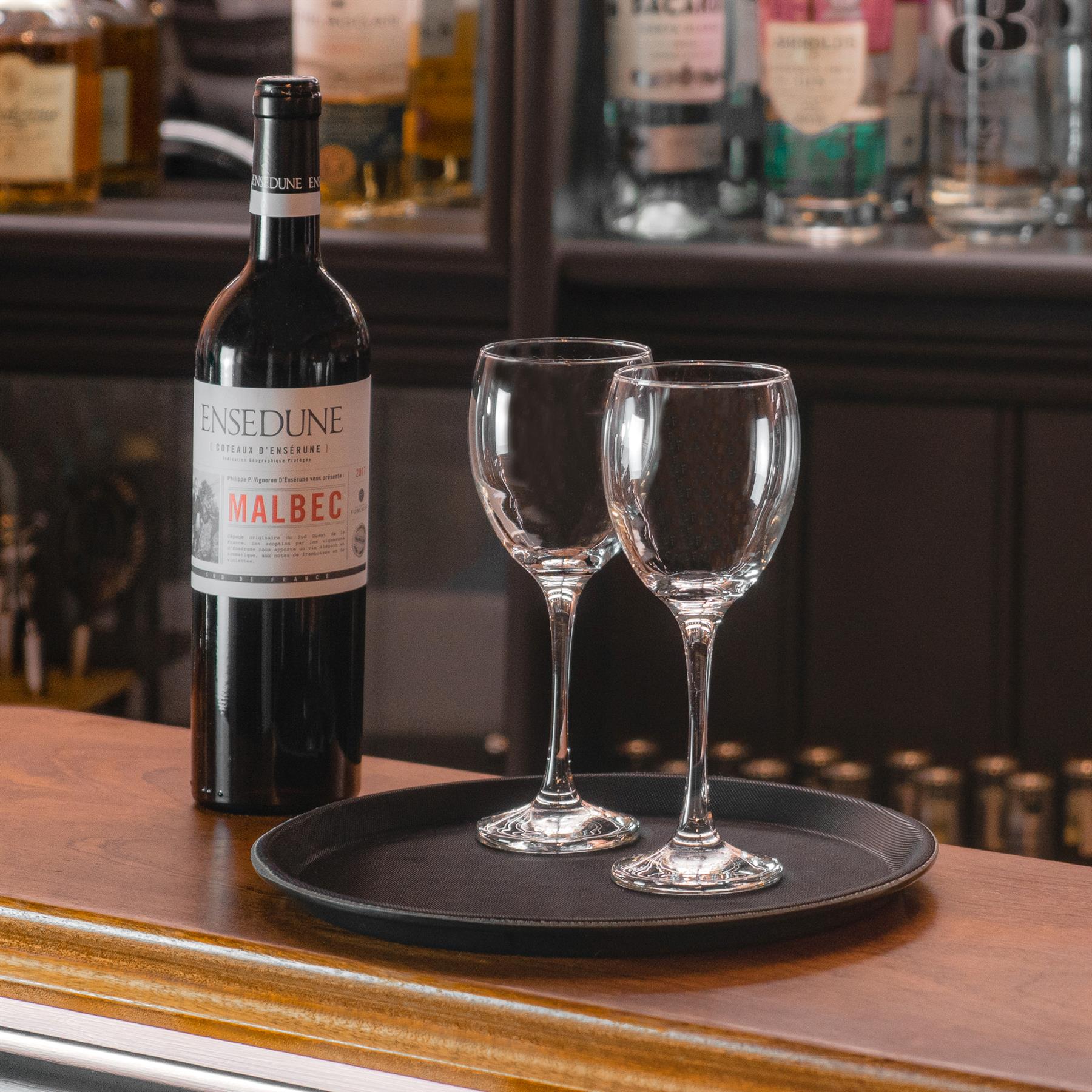 Black 63.5cm x 52cm Oval Non-Slip Serving Tray