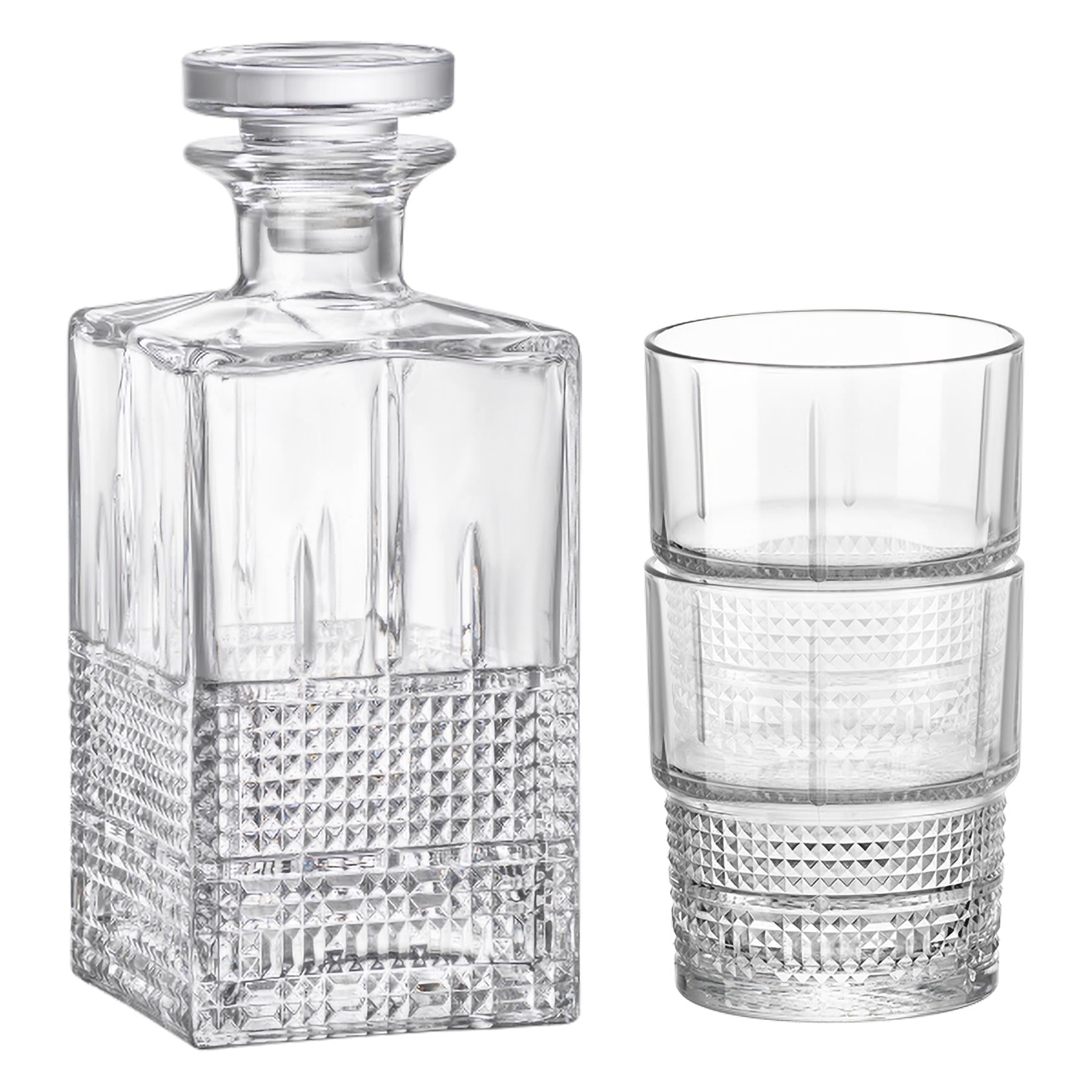 Bormioli Rocco 7 Piece Bartender Novecento Whisky Decanter & Glass - 21.5cm