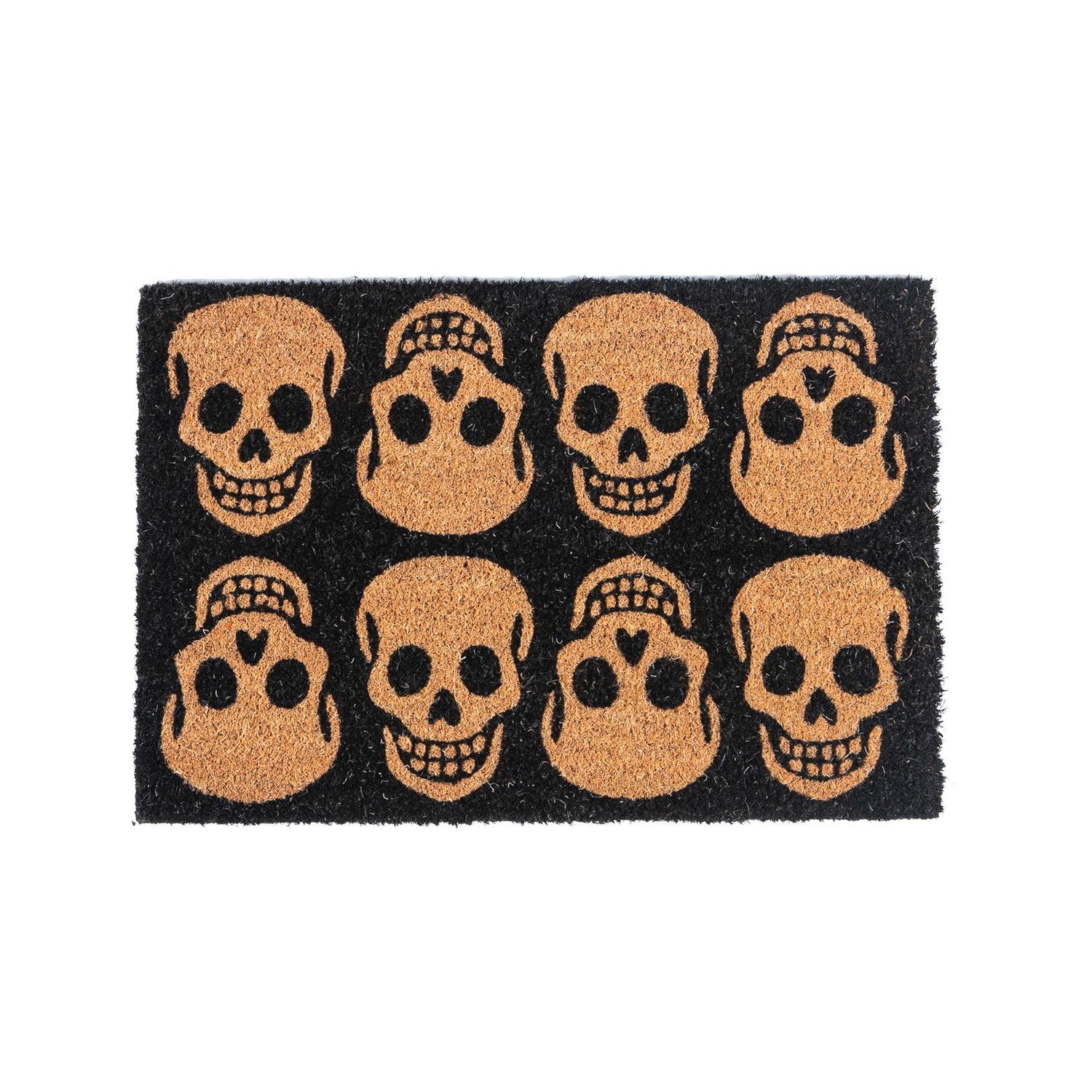 Nicola Spring Non-Slip Halloween Door Mats Pack of 2 - 60 x 40cm - Skulls