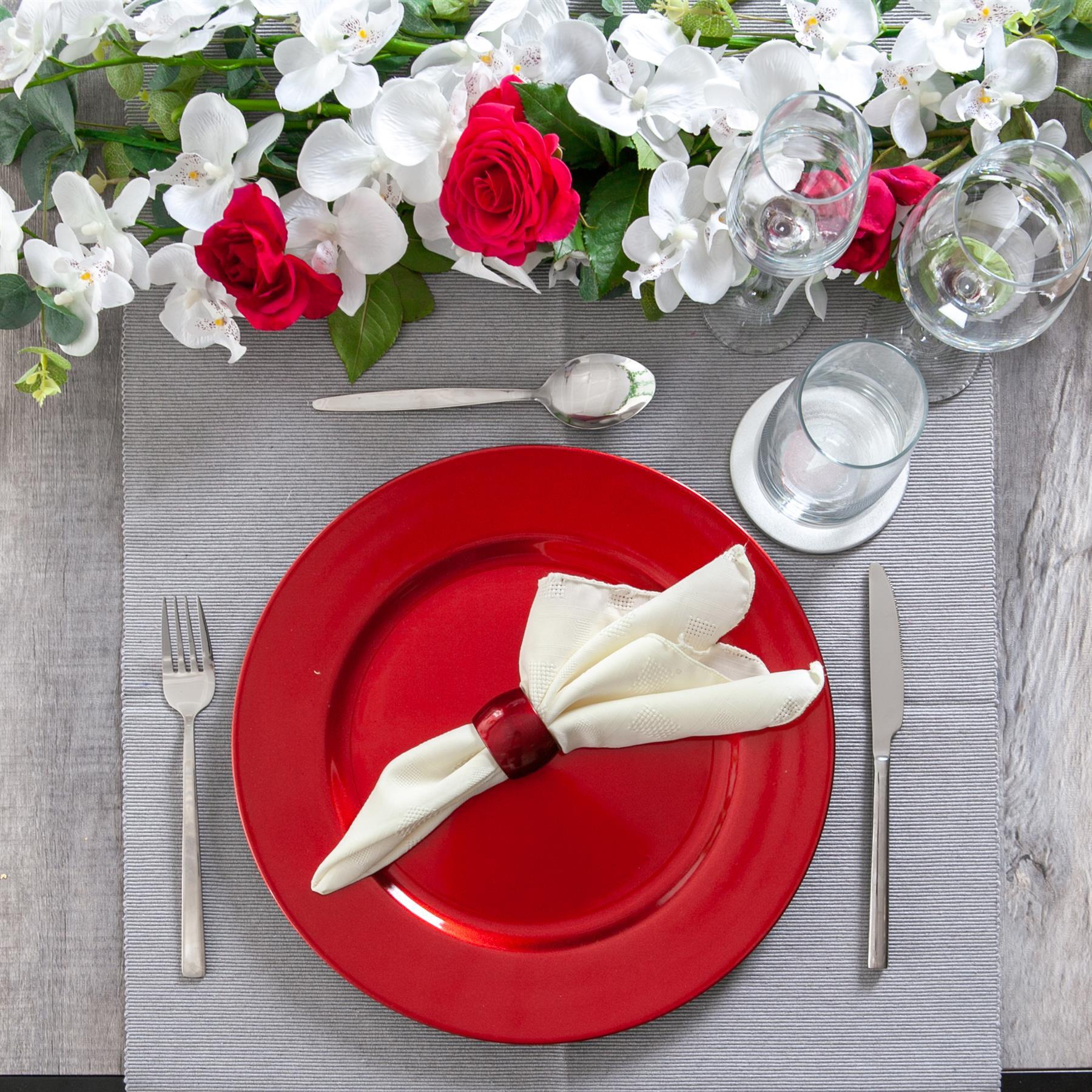 Metallic Charger Plate - 33cm - Red