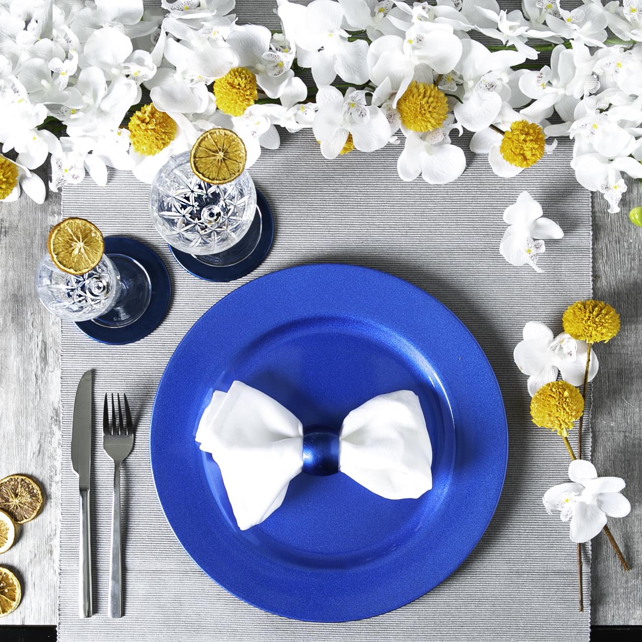 Metallic Charger Plate - 33cm - Blue