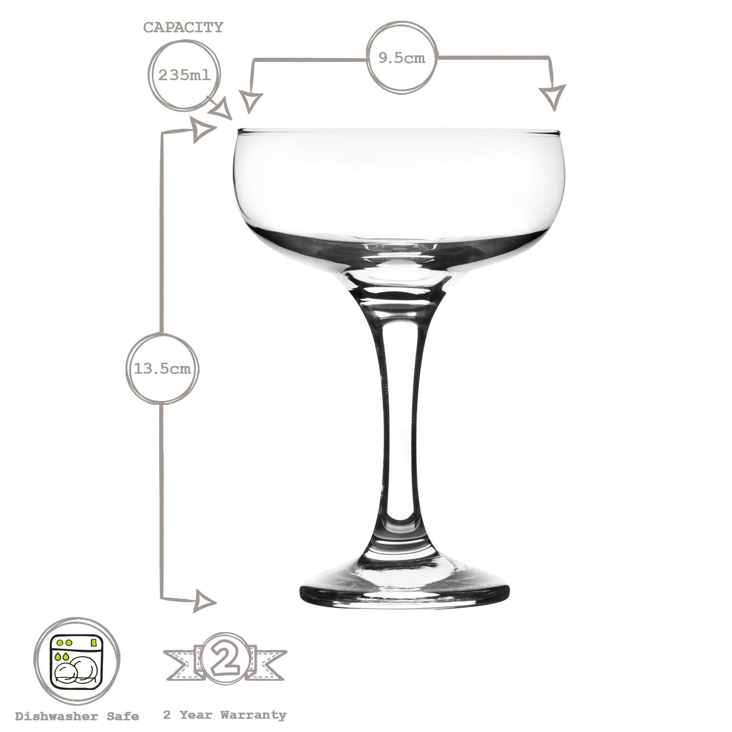 235ml Misket Espresso Martini Glass