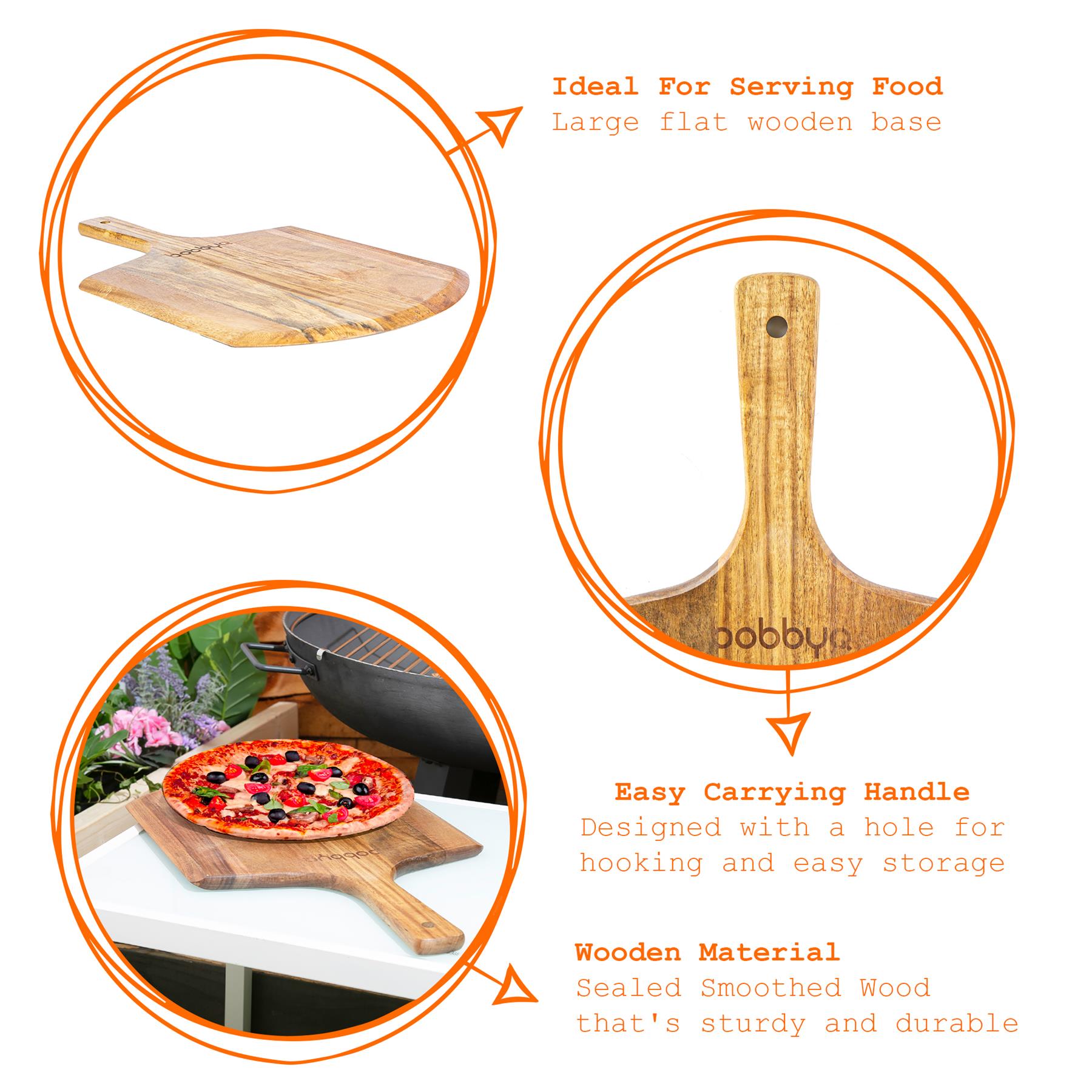 Wooden Pizza Peel - 30cm - Brown