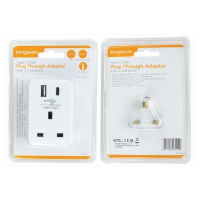 Type C/USB Power Strip with 2 USB Ports