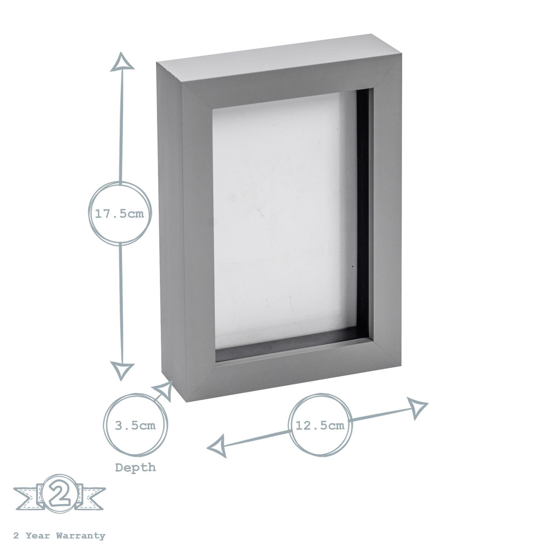 Nicola Spring Box Photo Frame - 4x6" - Grey